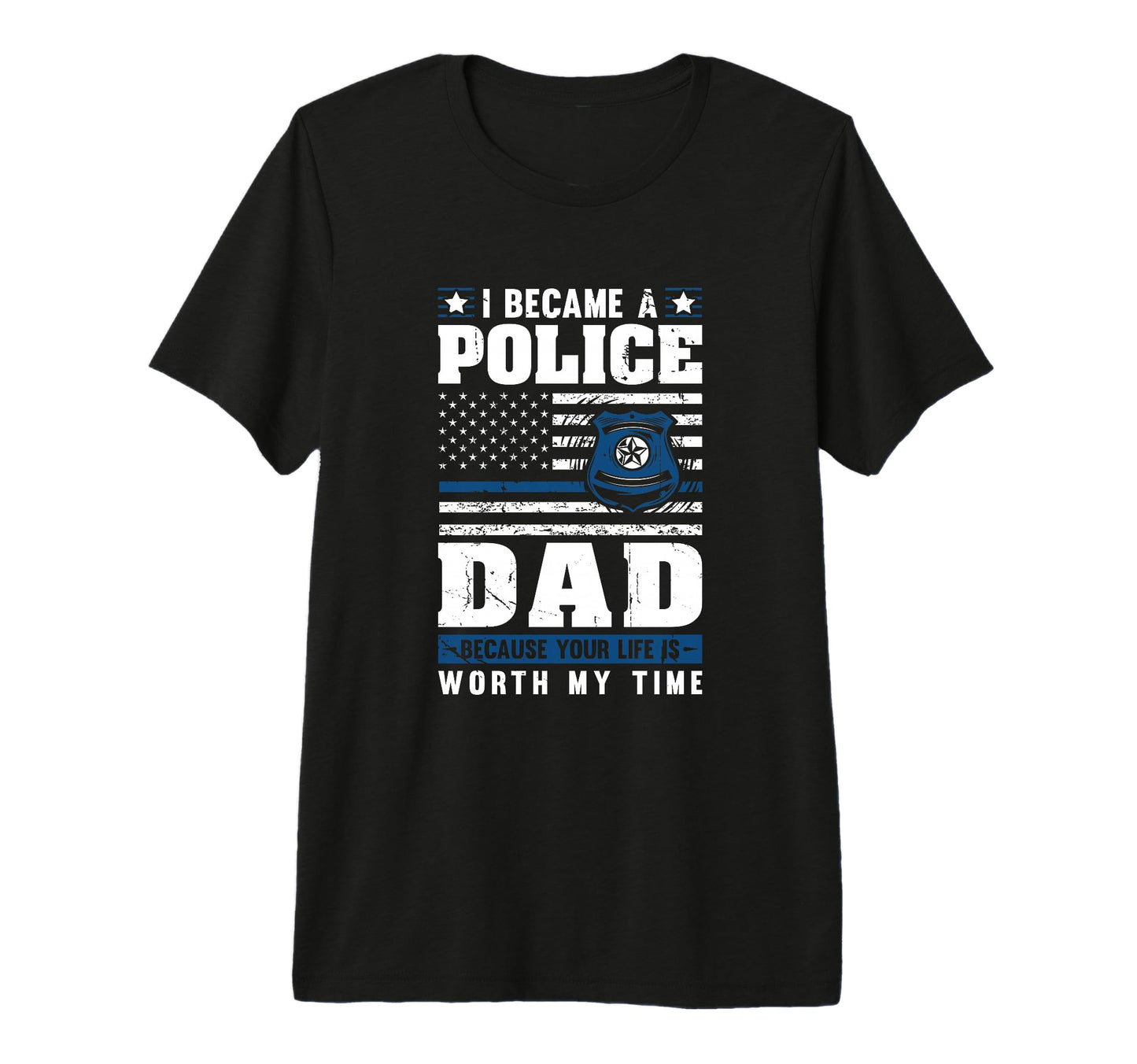 Mens Thin Blue Line I Became Police Dad T-Shirt - Trendy Graphic Unisex - T-Shirt, Sweatshirt, Hoodie