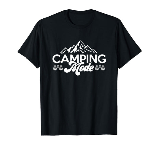 Camping Mode Nature Lover Camper Dad T-Shirt - Minimalist Print Men Women - T-Shirt, Sweatshirt, Hoodie