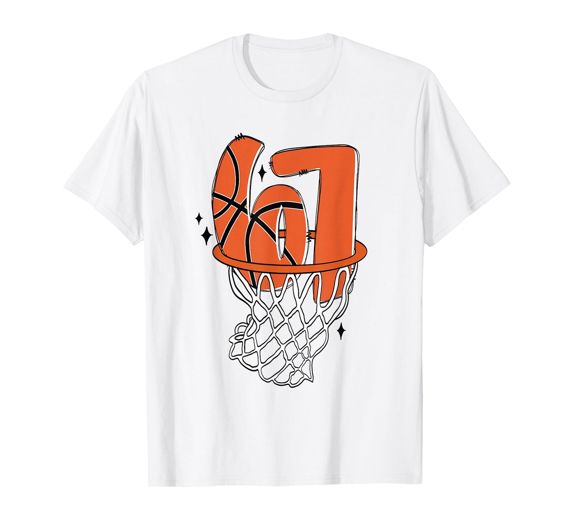 67 Basketball Six Seven 6 7 Meme T-Shirt - Fun Novelty Design for Adults - T-Shirt, Sweatshirt, Hoodie