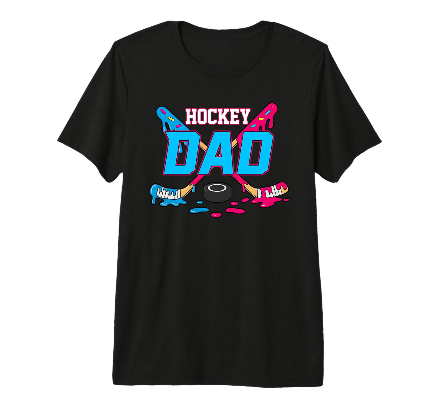 Mens Hockey Dad Hockey Ice Cream Drip T-Shirt - Minimalist Print Unisex - T-Shirt, Sweatshirt, Hoodie