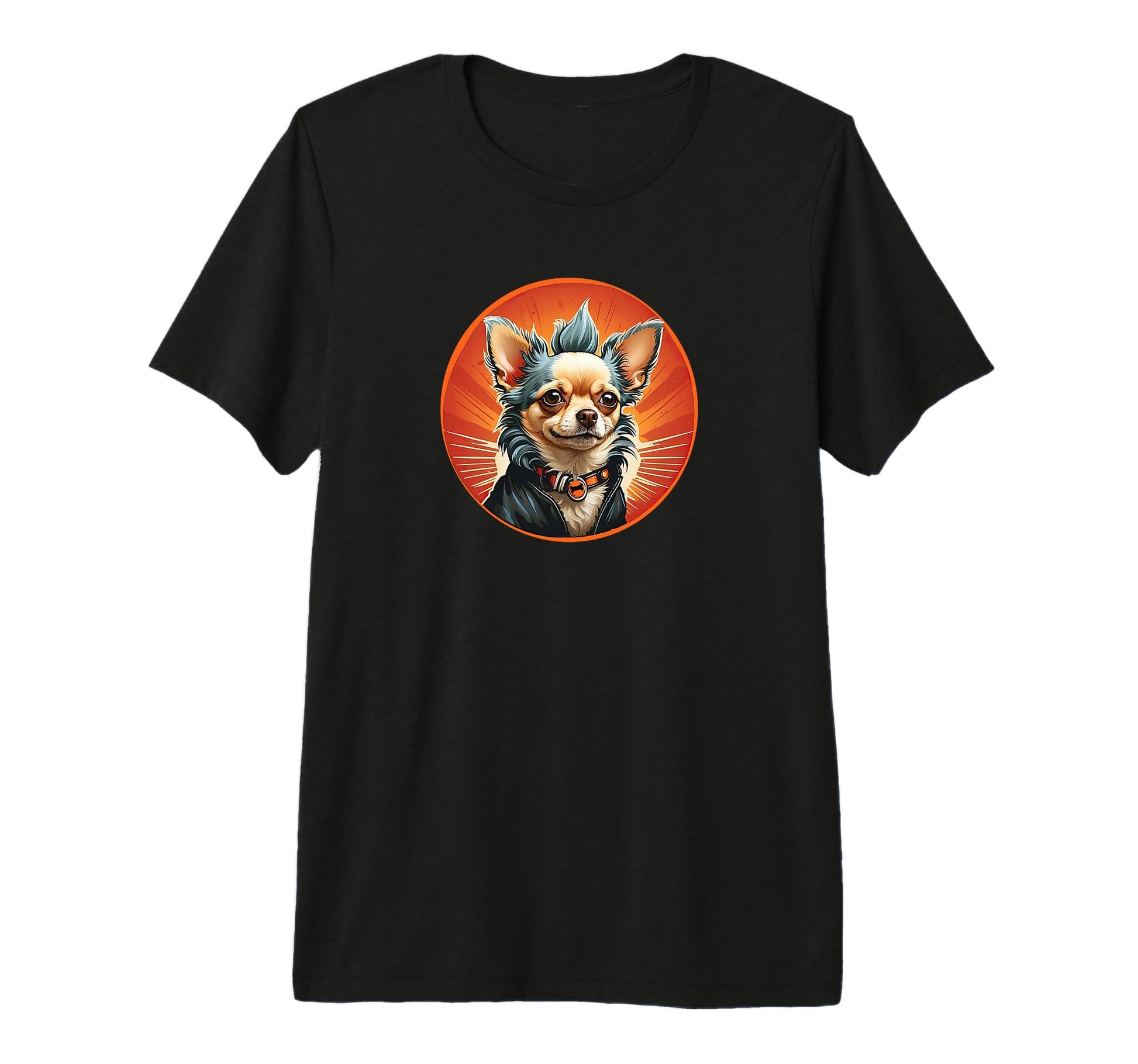 Punk Chihuahua Mohawk Motorcycle Jacket T-Shirt - Graphic Print Unisex - T-Shirt, Sweatshirt, Hoodie