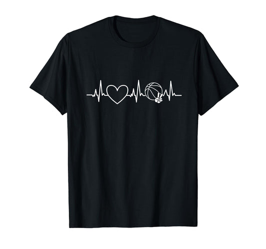 Basketball Heartbeat Basketball Dad T-Shirt - Casual Everyday Wear Unisex - T-Shirt, Sweatshirt, Hoodie