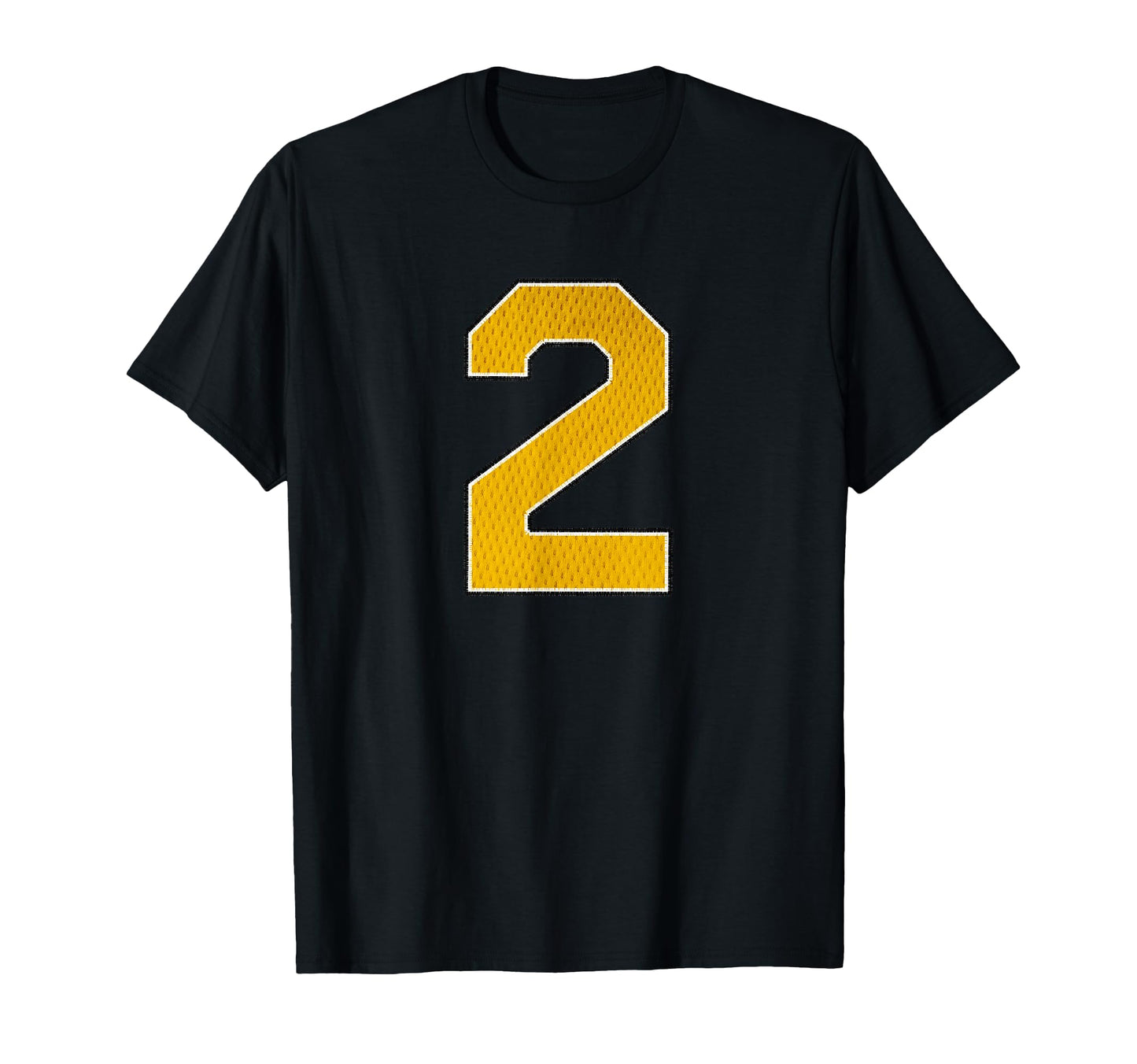 Gold Number 2 Athlete Sports Jersey T-Shirt - Minimalist Print for Adults - T-Shirt, Sweatshirt, Hoodie