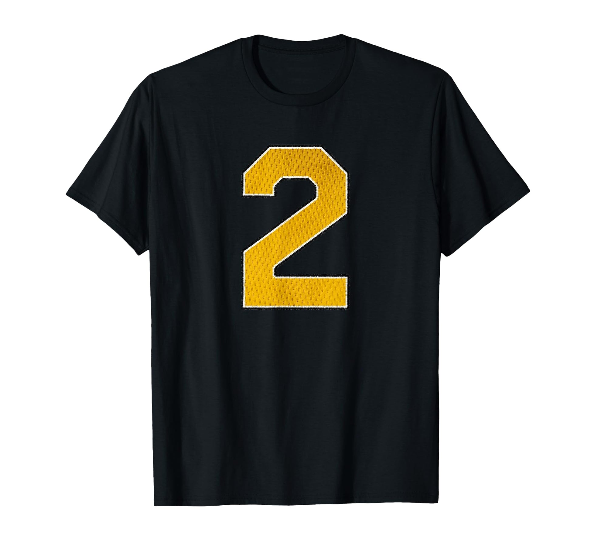 Gold Number 2 Athlete Sports Jersey T-Shirt - Minimalist Print for Adults - T-Shirt, Sweatshirt, Hoodie