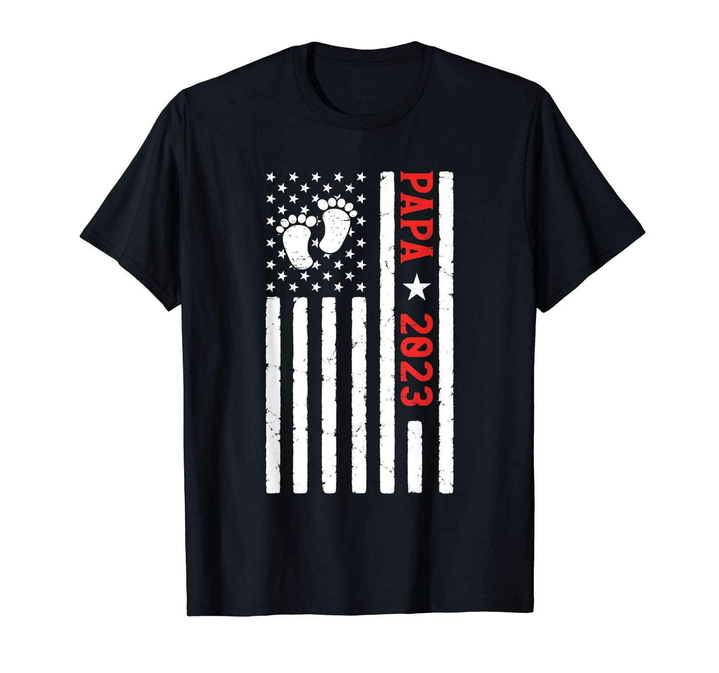 Mens Promoted To Papa 2023 Usa Flag T-Shirt - Aesthetic Graphic Men Women - T-Shirt, Sweatshirt, Hoodie