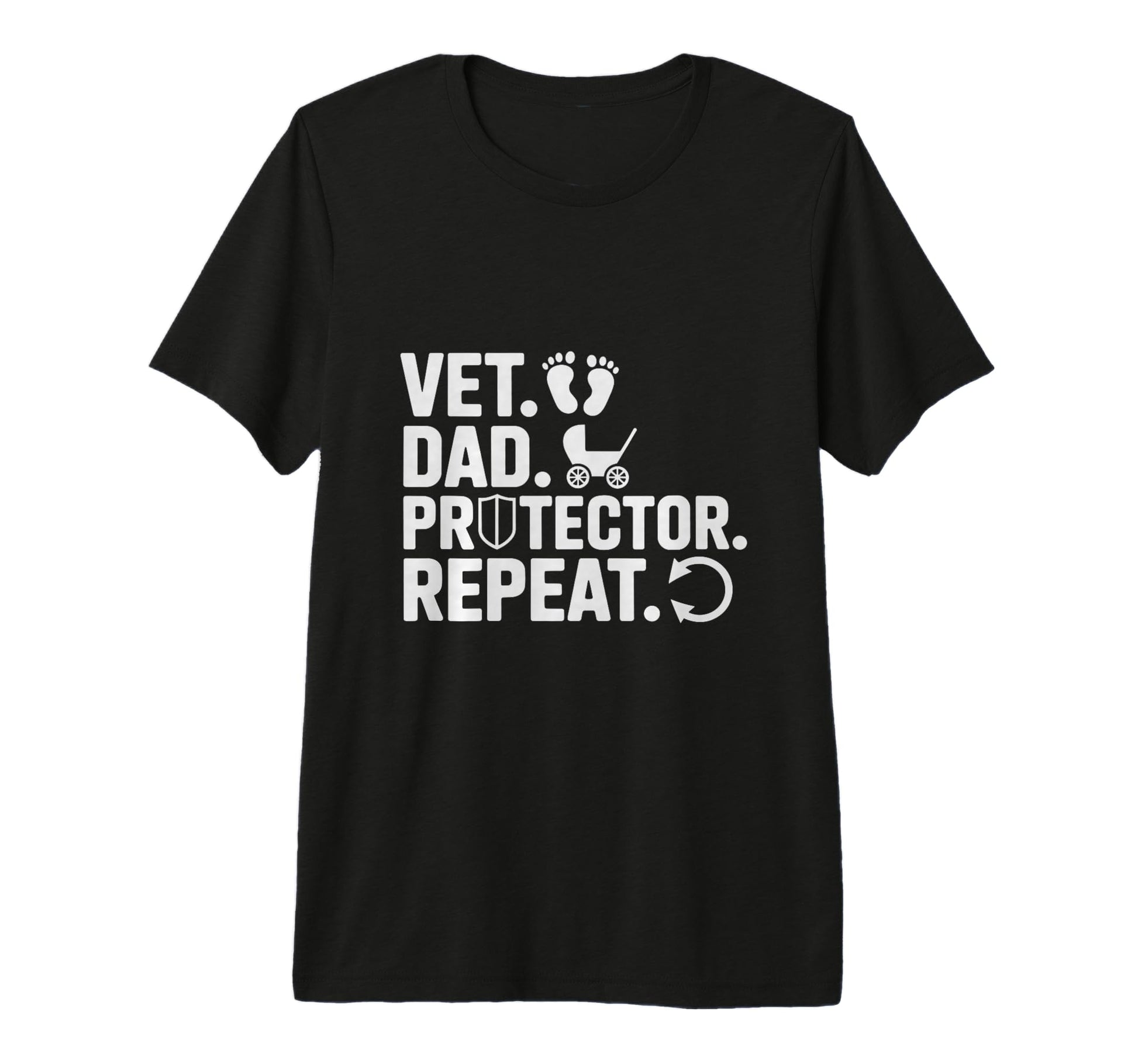 Vet Dad Protector Repeat Military T-Shirt - Graphic Print for Adults - T-Shirt, Sweatshirt, Hoodie