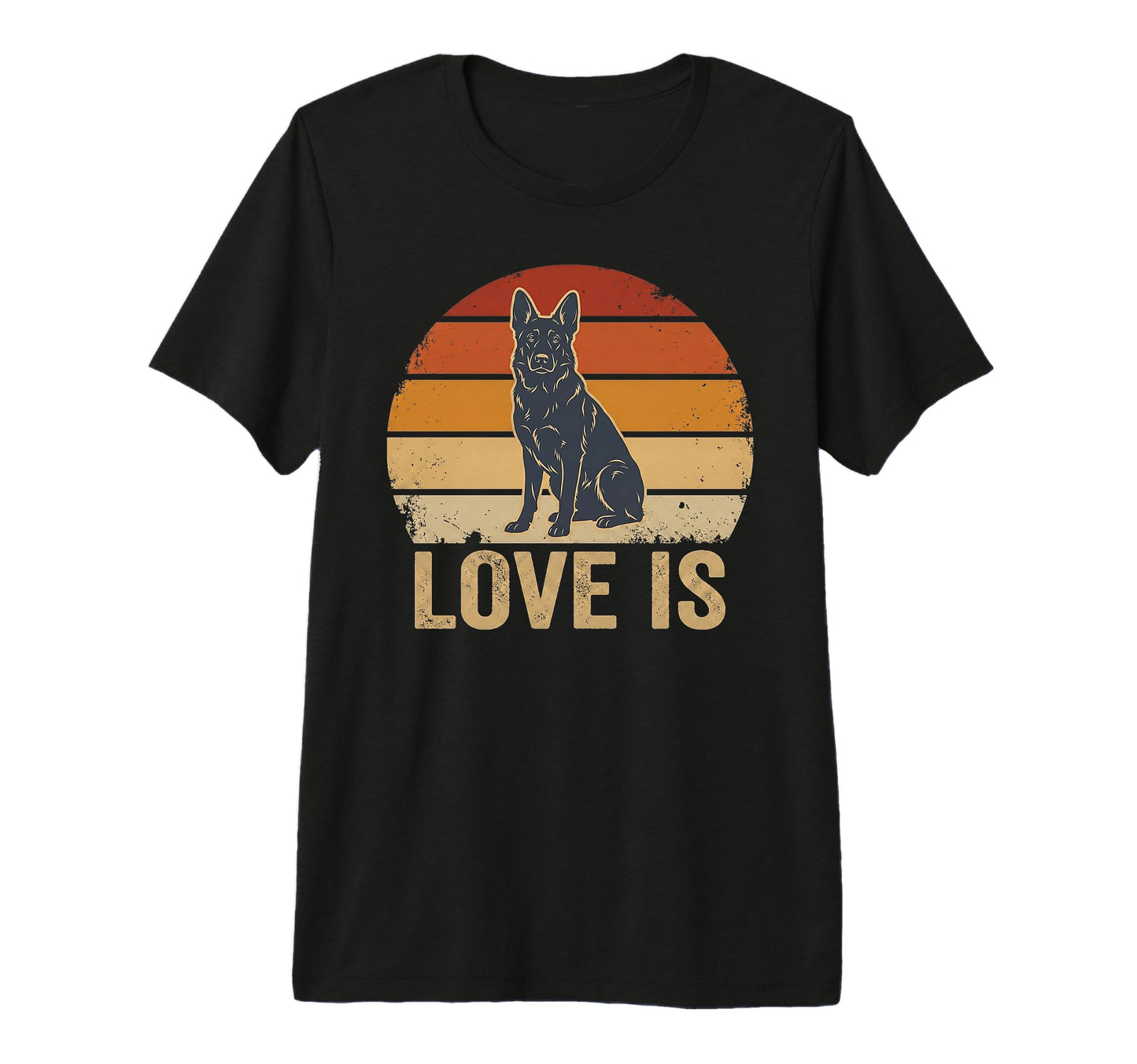German Shepherd Love Sunset Dog Mom Dad T-Shirt - Unique Graphic Men Women - T-Shirt, Sweatshirt, Hoodie