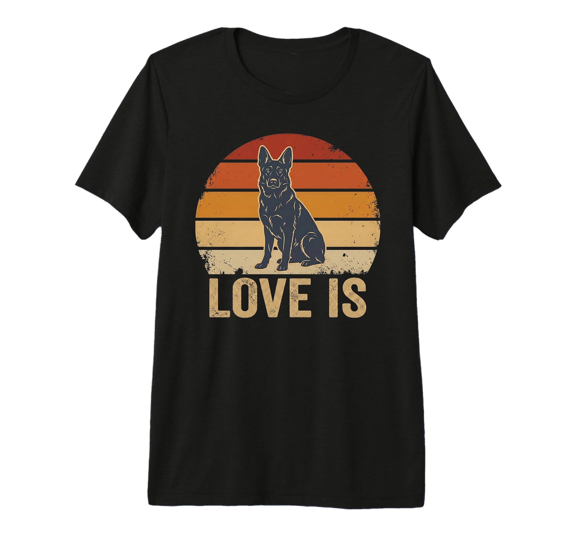 German Shepherd Love Sunset Dog Mom Dad T-Shirt - Unique Graphic Men Women - T-Shirt, Sweatshirt, Hoodie