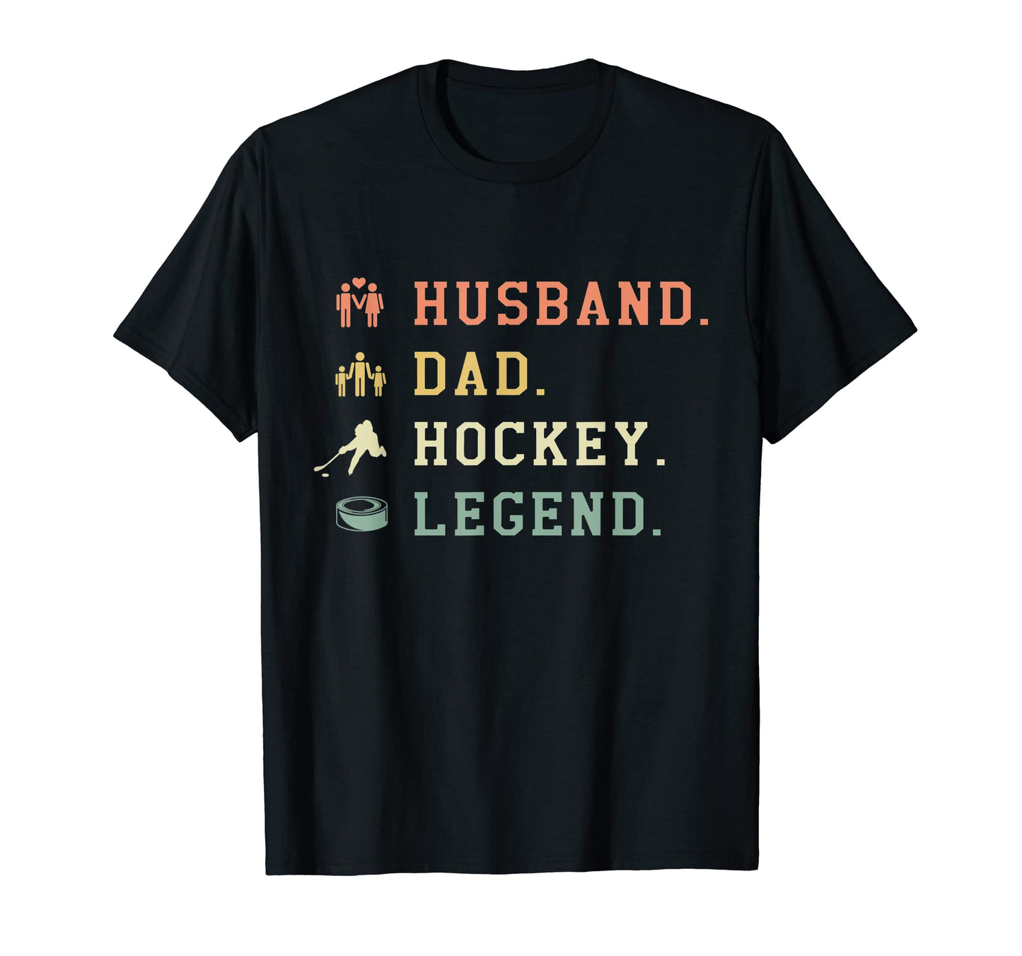 Mens Husband Dad Hockey Legend Athlete T-Shirt - Unique Graphic for Adults - T-Shirt, Sweatshirt, Hoodie