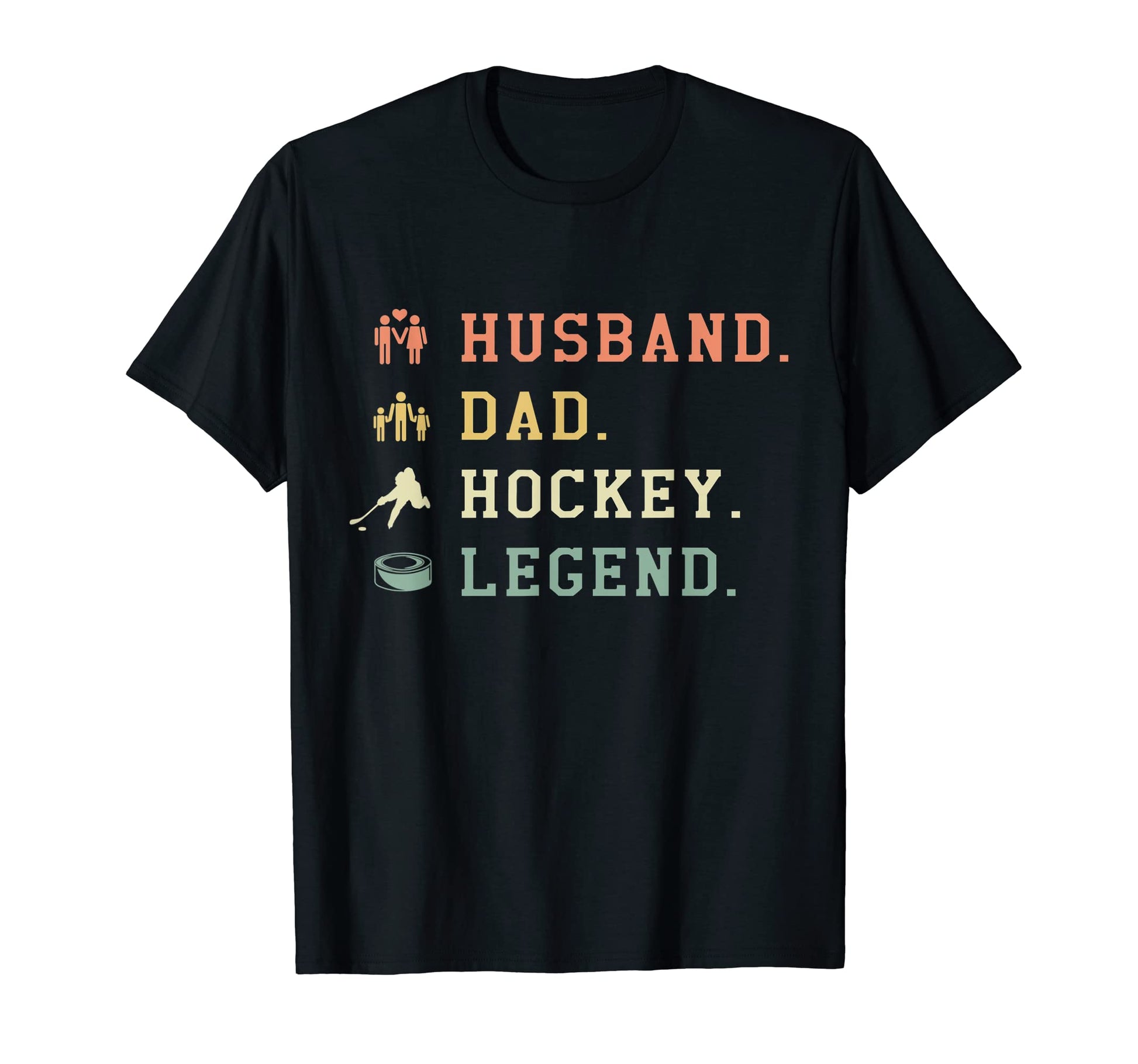 Mens Husband Dad Hockey Legend Athlete T-Shirt - Unique Graphic for Adults - T-Shirt, Sweatshirt, Hoodie