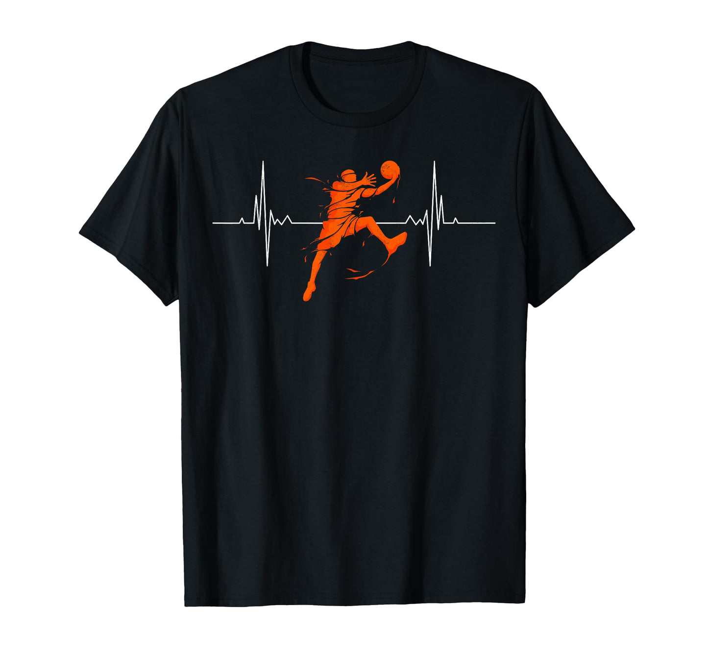 Heartbeat Basketball Player Ball Slam Dunk T-Shirt - Trendy Graphic Unisex - T-Shirt, Sweatshirt, Hoodie
