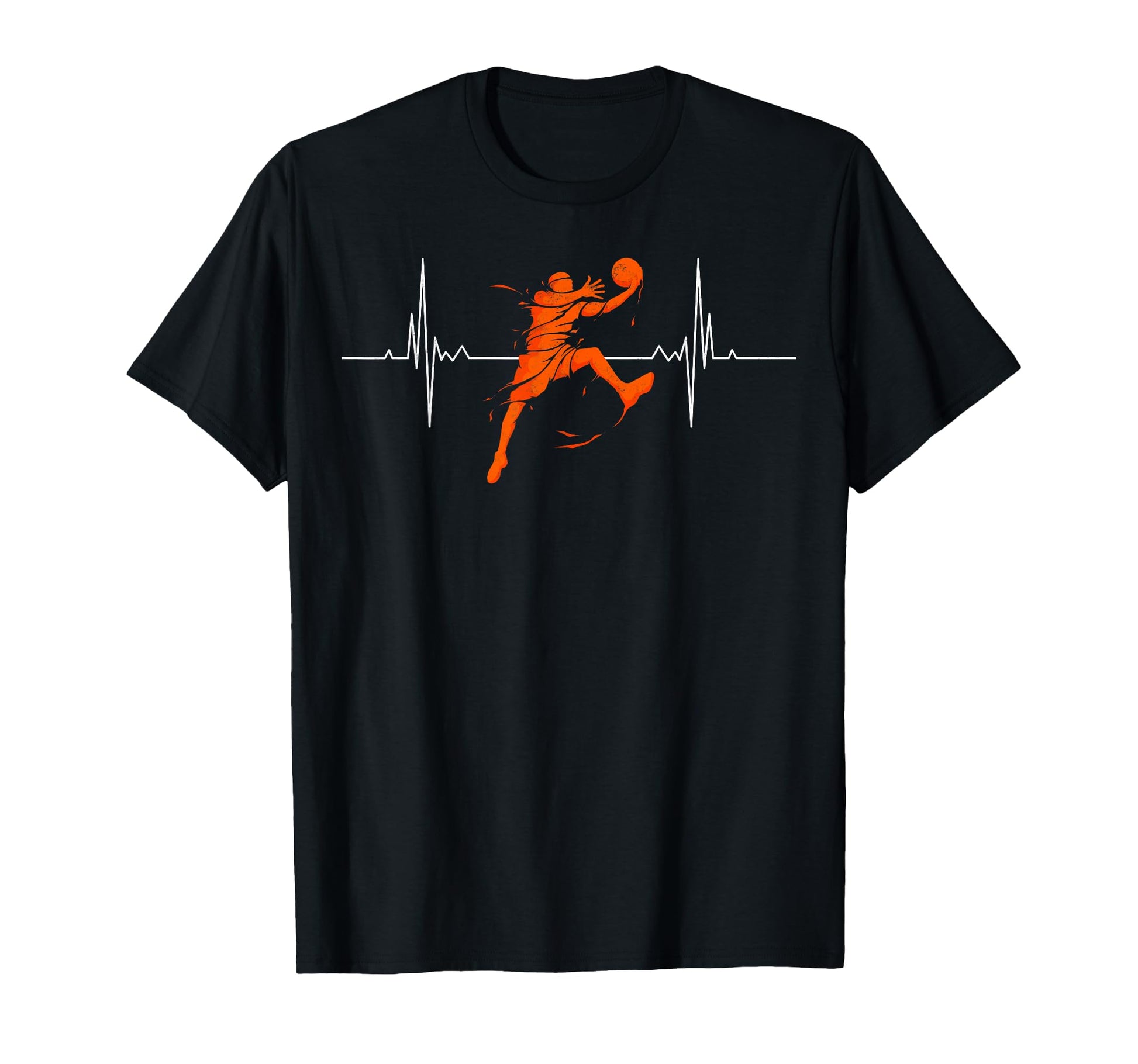 Heartbeat Basketball Player Ball Slam Dunk T-Shirt - Trendy Graphic Unisex - T-Shirt, Sweatshirt, Hoodie