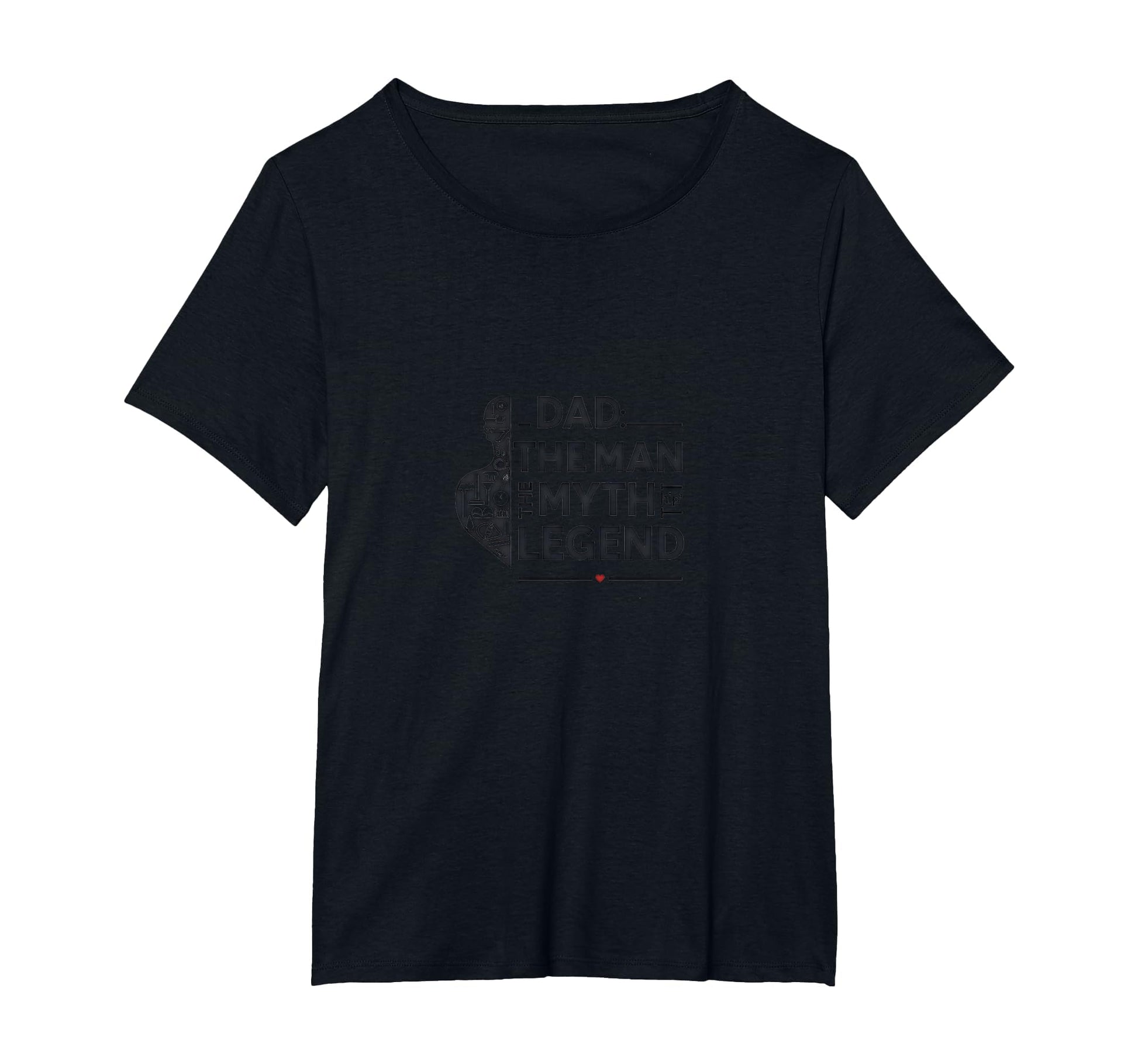 Dad Myth Legend Womens Plus Black T-Shirt - Minimalist Print Unisex - T-Shirt, Sweatshirt, Hoodie