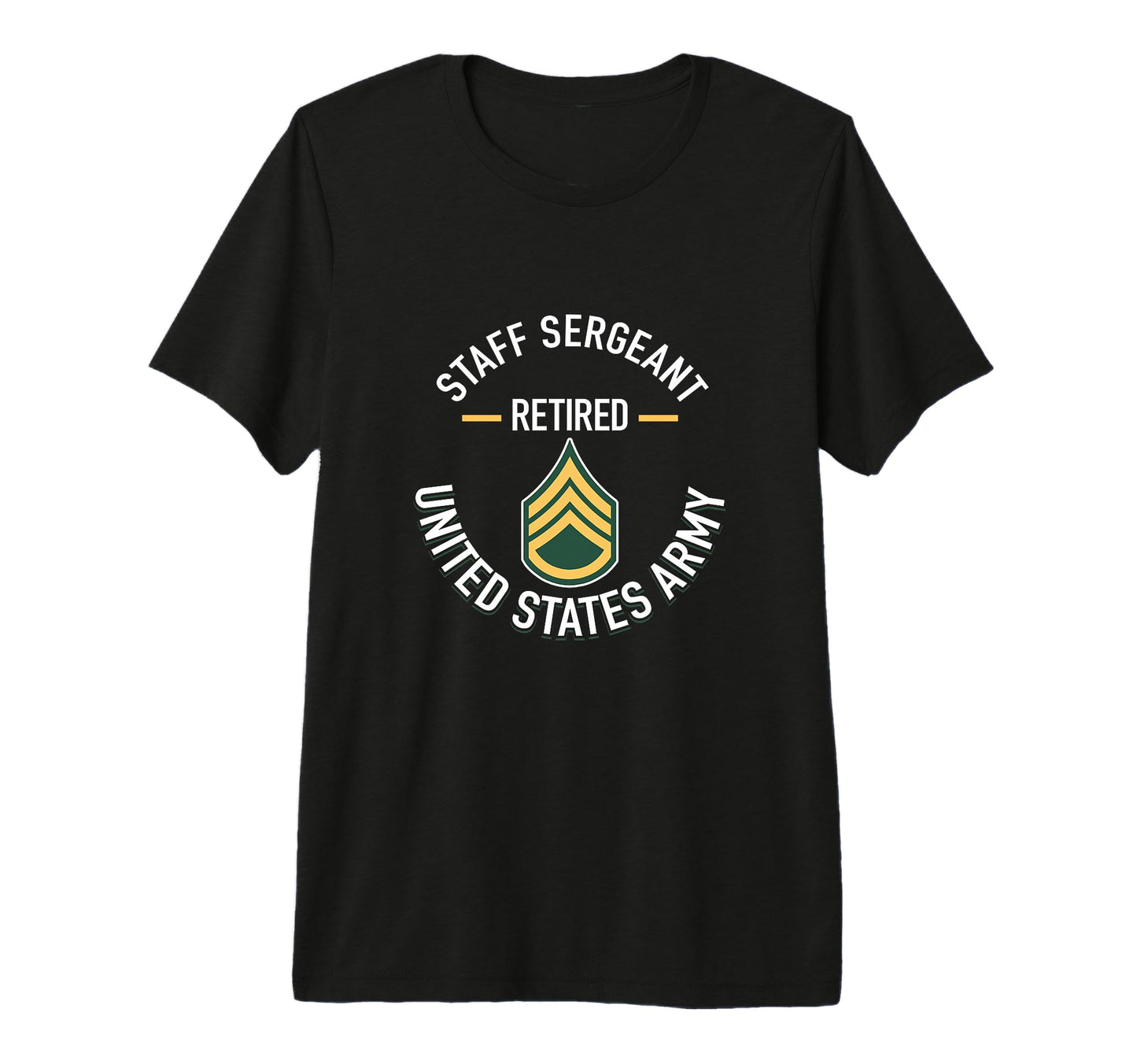 Staff Sergeant Ssg Retired Army T-Shirt - Minimalist Print Men Women - T-Shirt, Sweatshirt, Hoodie
