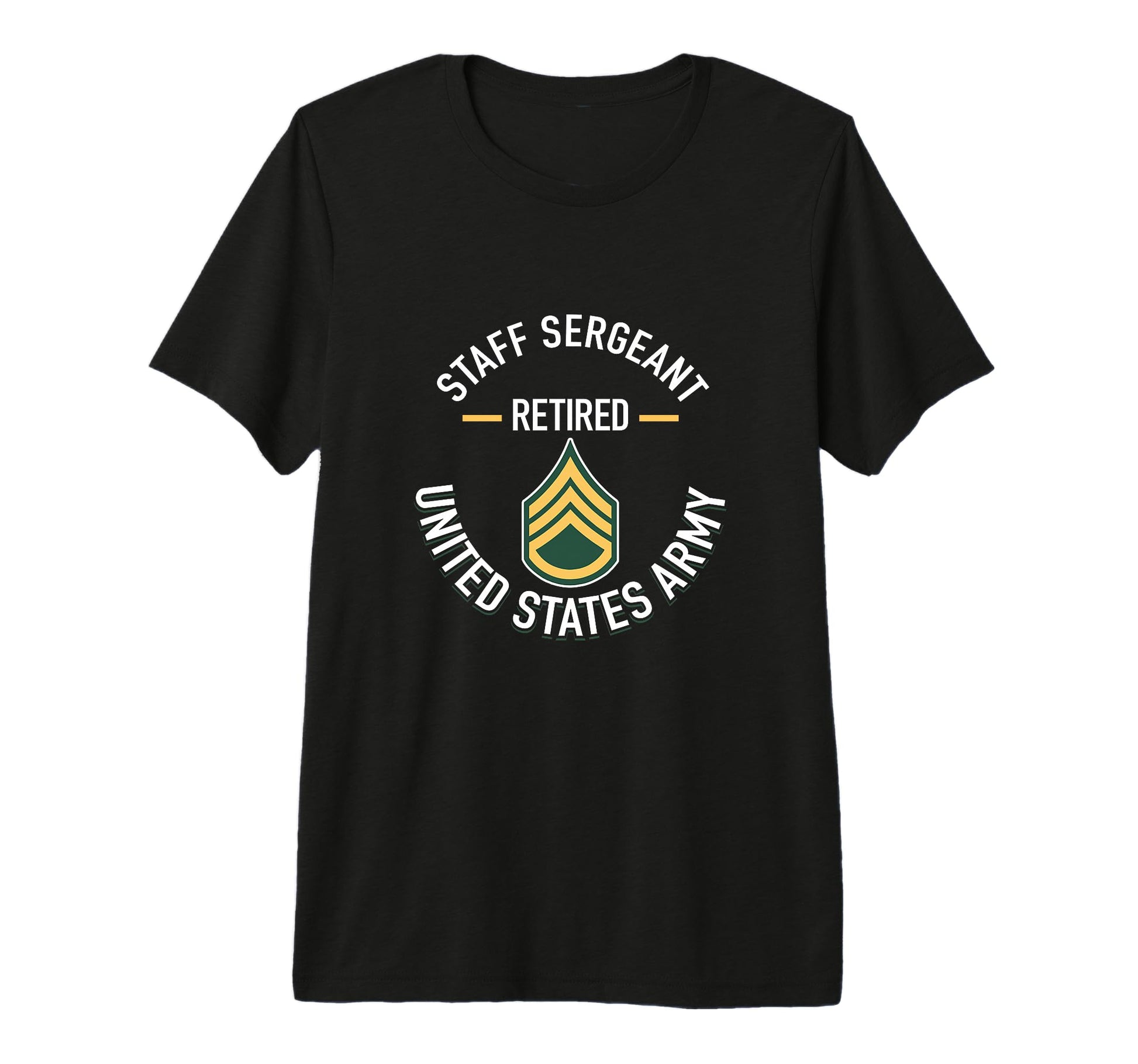 Staff Sergeant Ssg Retired Army T-Shirt - Minimalist Print Men Women - T-Shirt, Sweatshirt, Hoodie