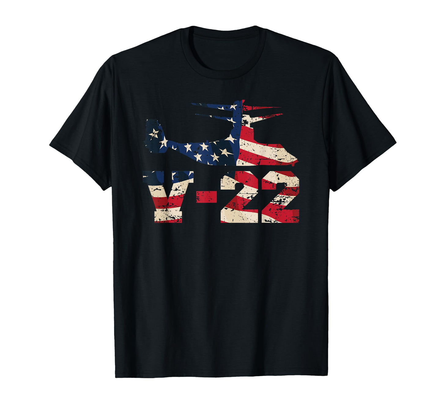 V 22 Military Aircraft Distressed Usa T-Shirt - Graphic Print for Adults - T-Shirt, Sweatshirt, Hoodie