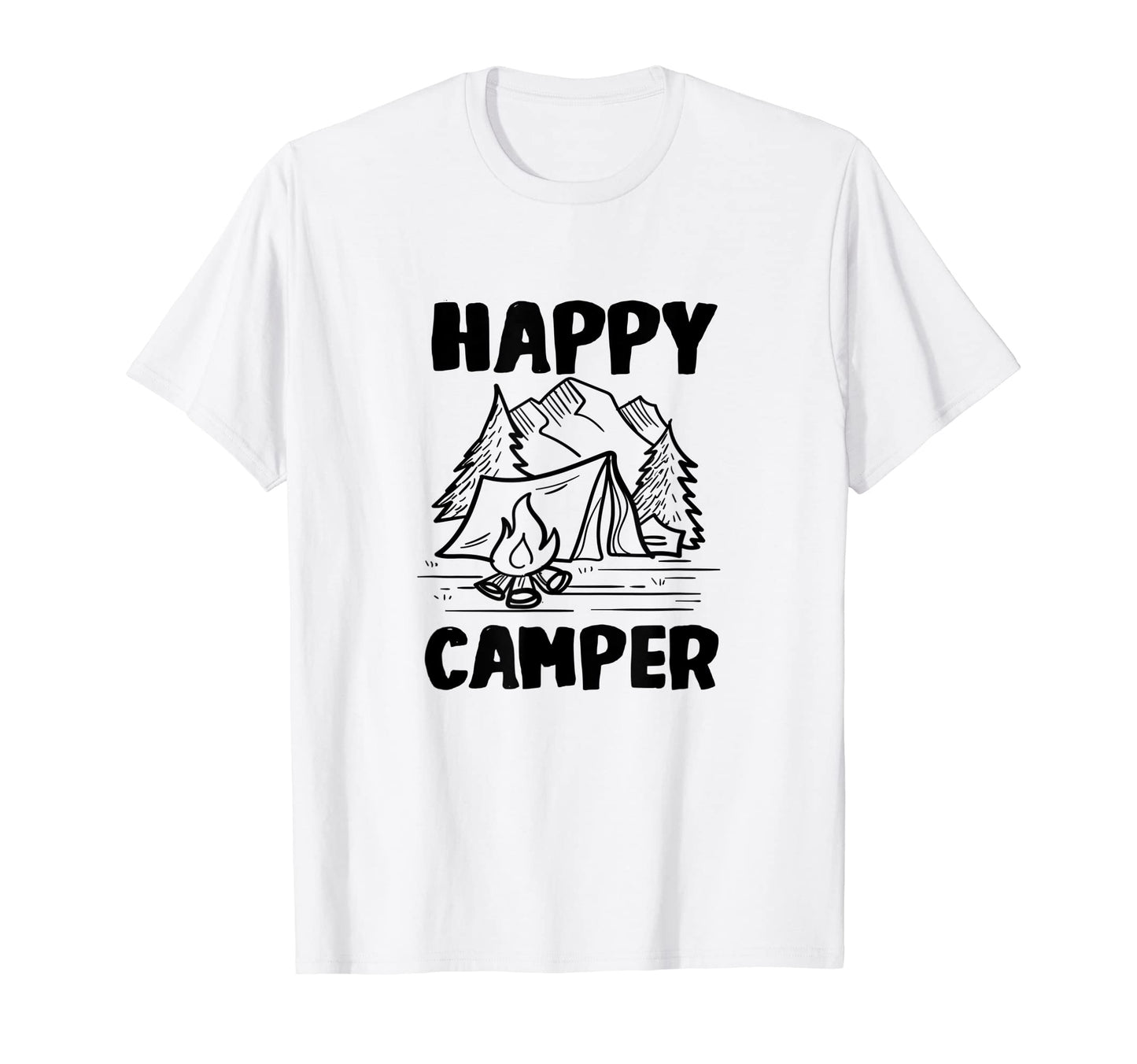 Camping Nature Adventure Happy Hiking T-Shirt - Minimalist Print Unisex - T-Shirt, Sweatshirt, Hoodie