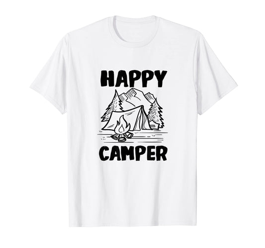 Camping Nature Adventure Happy Hiking T-Shirt - Minimalist Print Unisex - T-Shirt, Sweatshirt, Hoodie