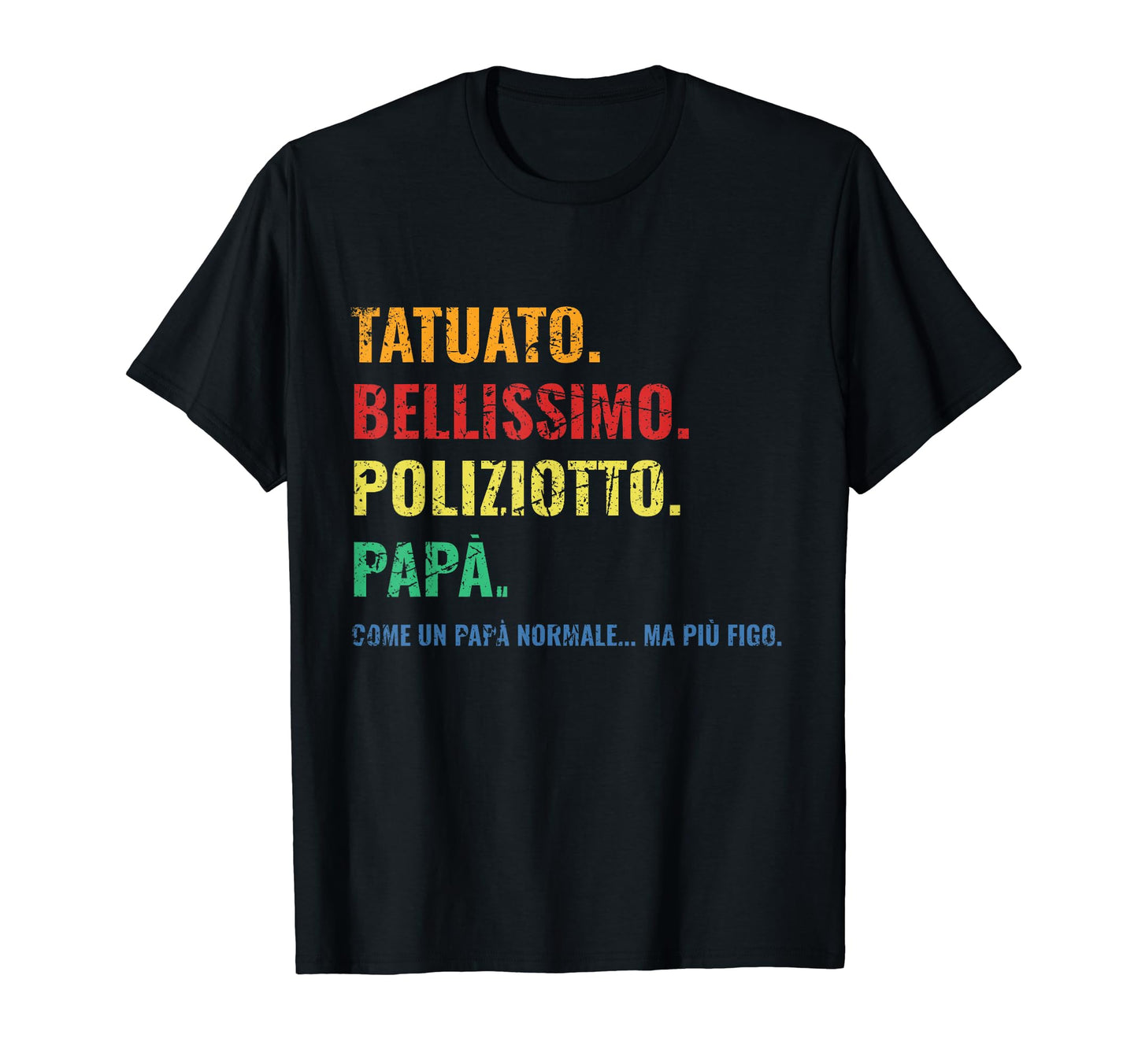 Dad Tattooed Funny Santa Policeman T-Shirt - Minimalist Print for Adults - T-Shirt, Sweatshirt, Hoodie