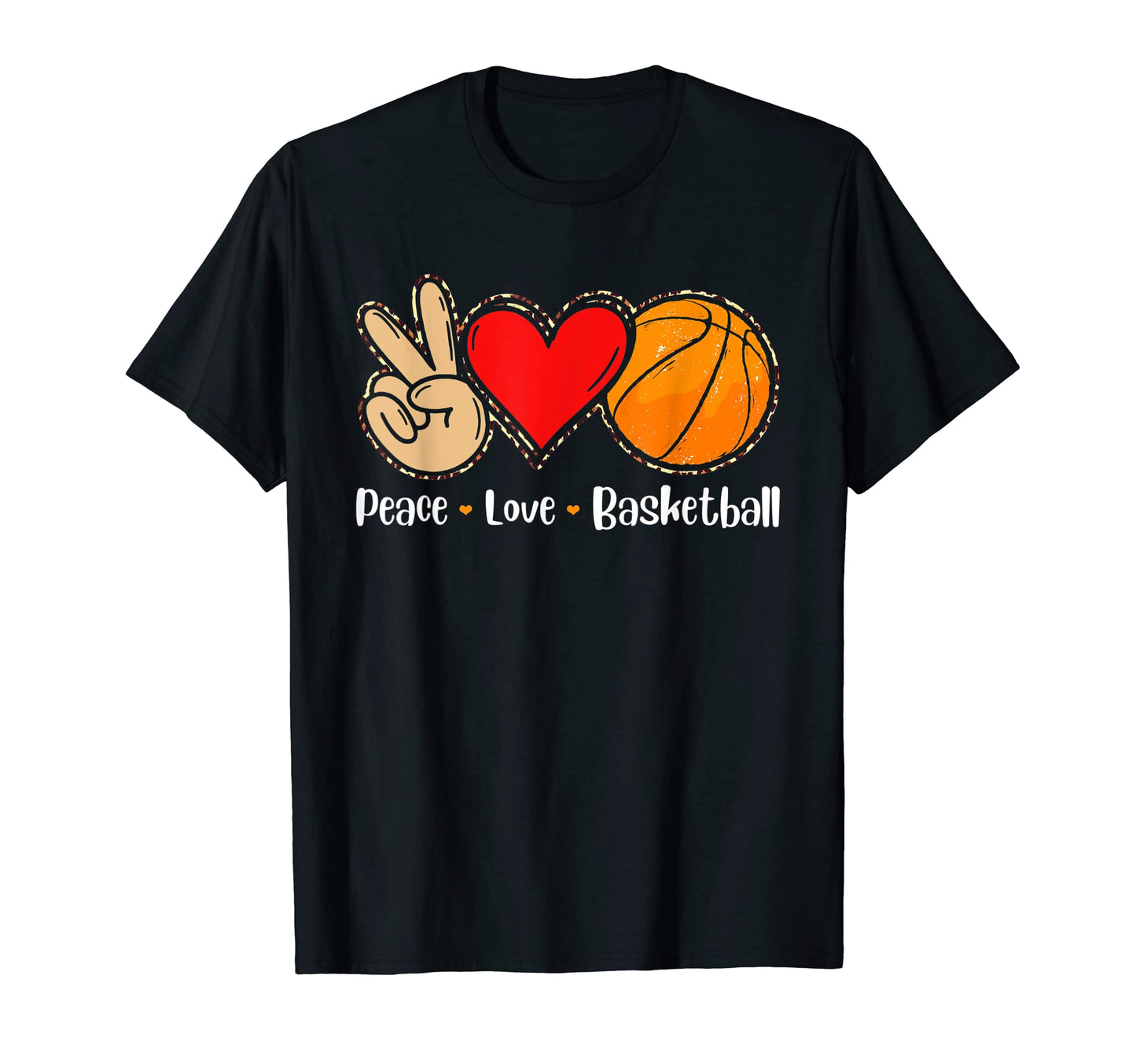 Peace Love Basketball Funny Mom Dad Son T-Shirt - Aesthetic Graphic Unisex - T-Shirt, Sweatshirt, Hoodie