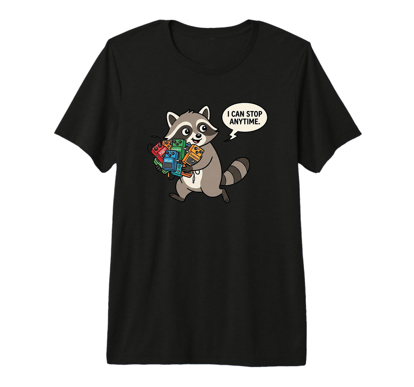 I Can Stop Anytime Funny Raccoon Guitar T-Shirt - Streetwear Style Unisex - T-Shirt, Sweatshirt, Hoodie