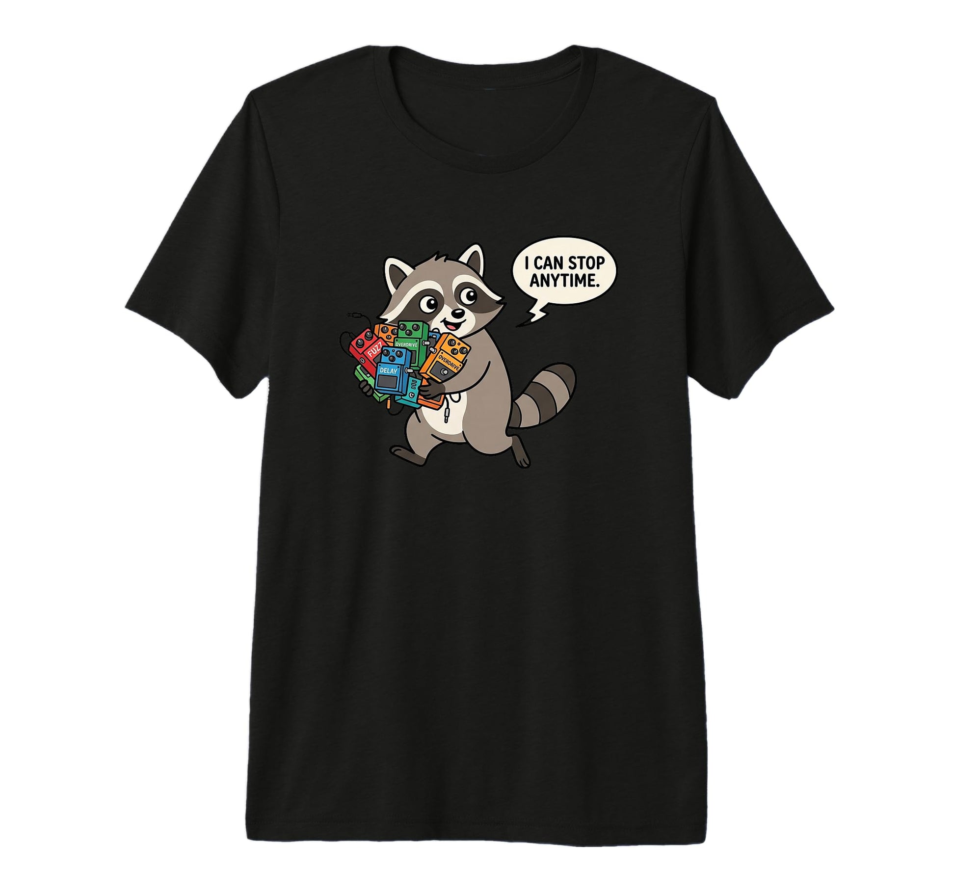 I Can Stop Anytime Funny Raccoon Guitar T-Shirt - Streetwear Style Unisex - T-Shirt, Sweatshirt, Hoodie