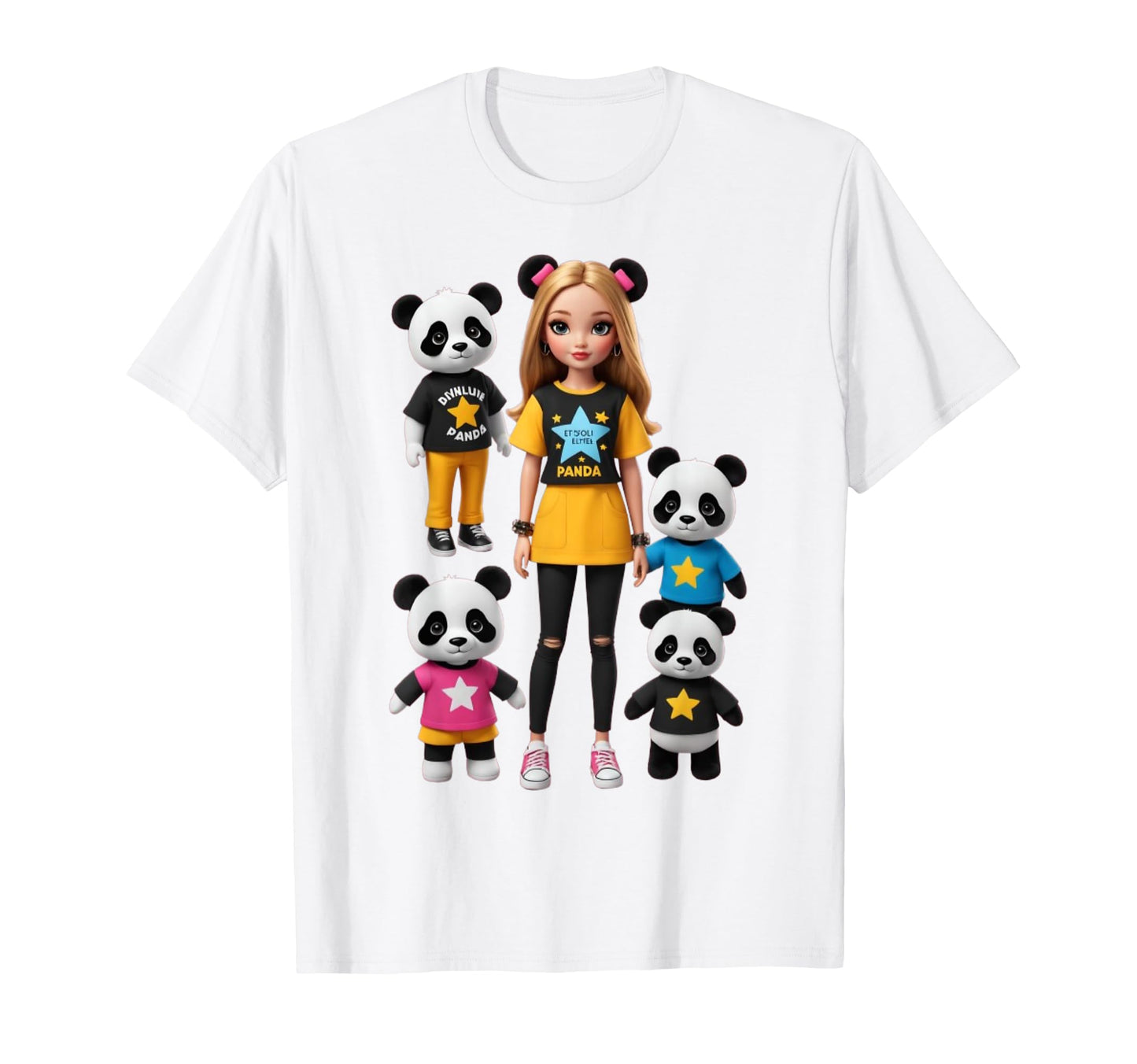 Fabulous Friends Pop Star And Pandas T-Shirt - Minimalist Print Unisex - T-Shirt, Sweatshirt, Hoodie