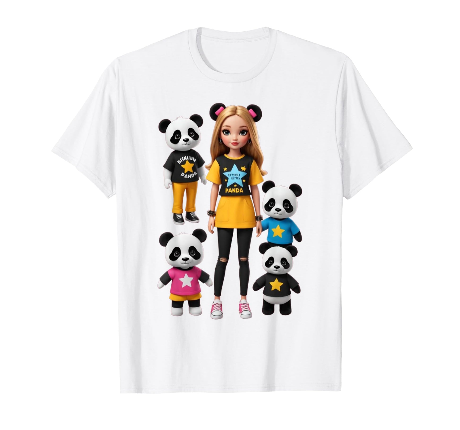 Fabulous Friends Pop Star And Pandas T-Shirt - Minimalist Print Unisex - T-Shirt, Sweatshirt, Hoodie