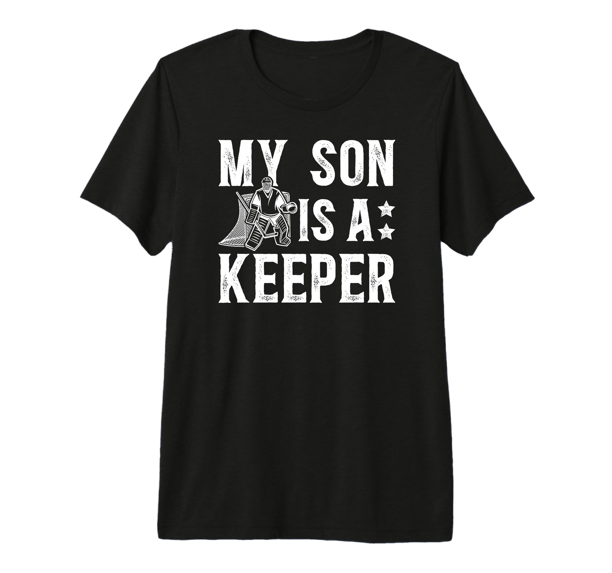 Mens Ice Hockey Keeper Dad Hockey T-Shirt - Fun Novelty Design for Adults - T-Shirt, Sweatshirt, Hoodie