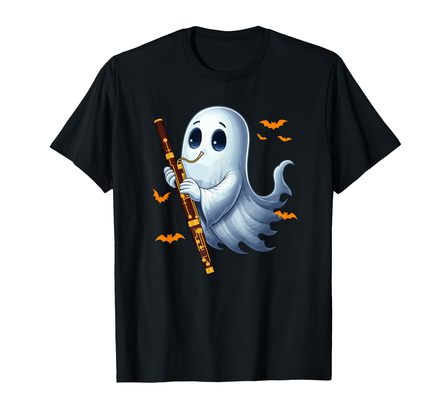 Boo Ghost Playing Bassoon Halloween T-Shirt - Unique Graphic for Adults - T-Shirt, Sweatshirt, Hoodie