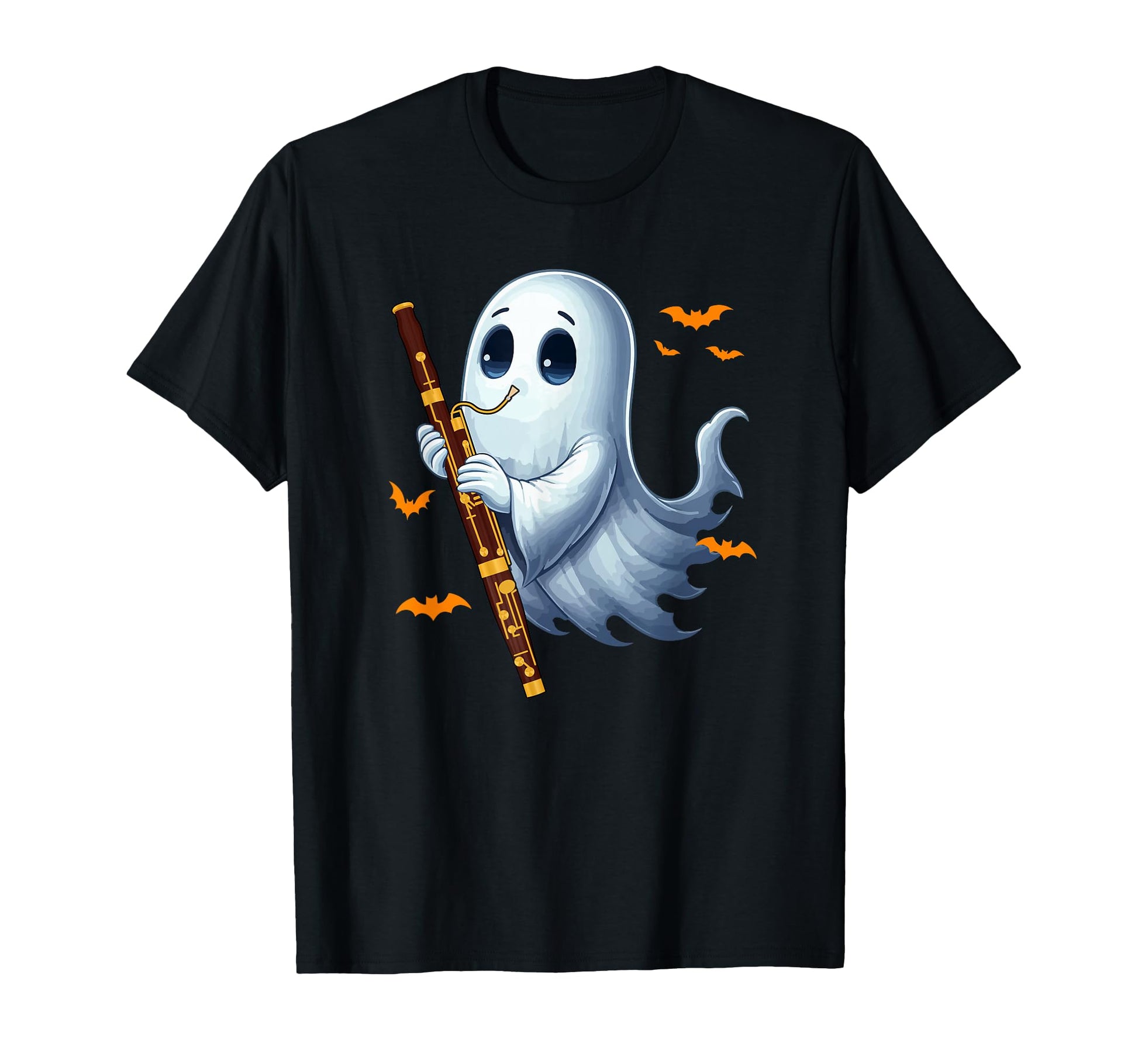 Boo Ghost Playing Bassoon Halloween T-Shirt - Unique Graphic for Adults - T-Shirt, Sweatshirt, Hoodie