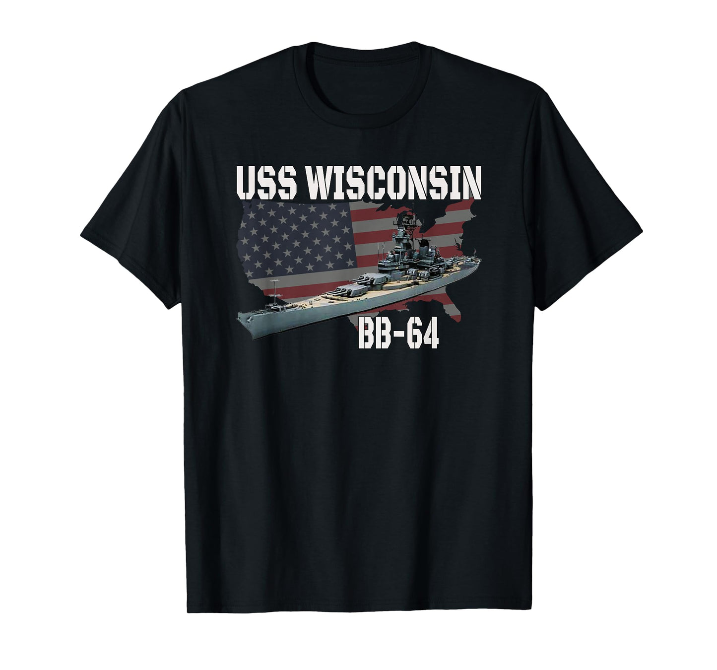 Ww2 American Battleship Uss Wisconsin T-Shirt - Fun Novelty Design Unisex - T-Shirt, Sweatshirt, Hoodie
