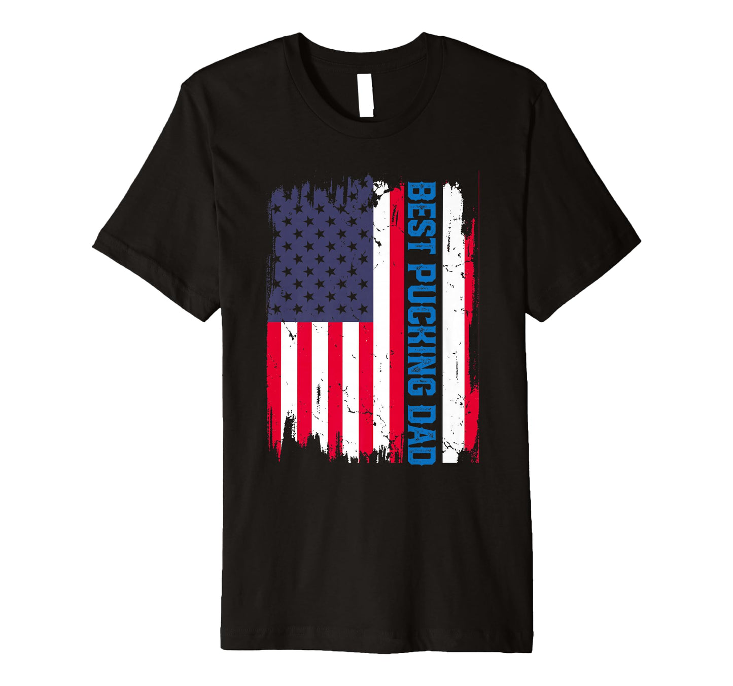 Mens Ice Hockey Best Pucking Dad Usa T-Shirt - Aesthetic Graphic Unisex - T-Shirt, Sweatshirt, Hoodie