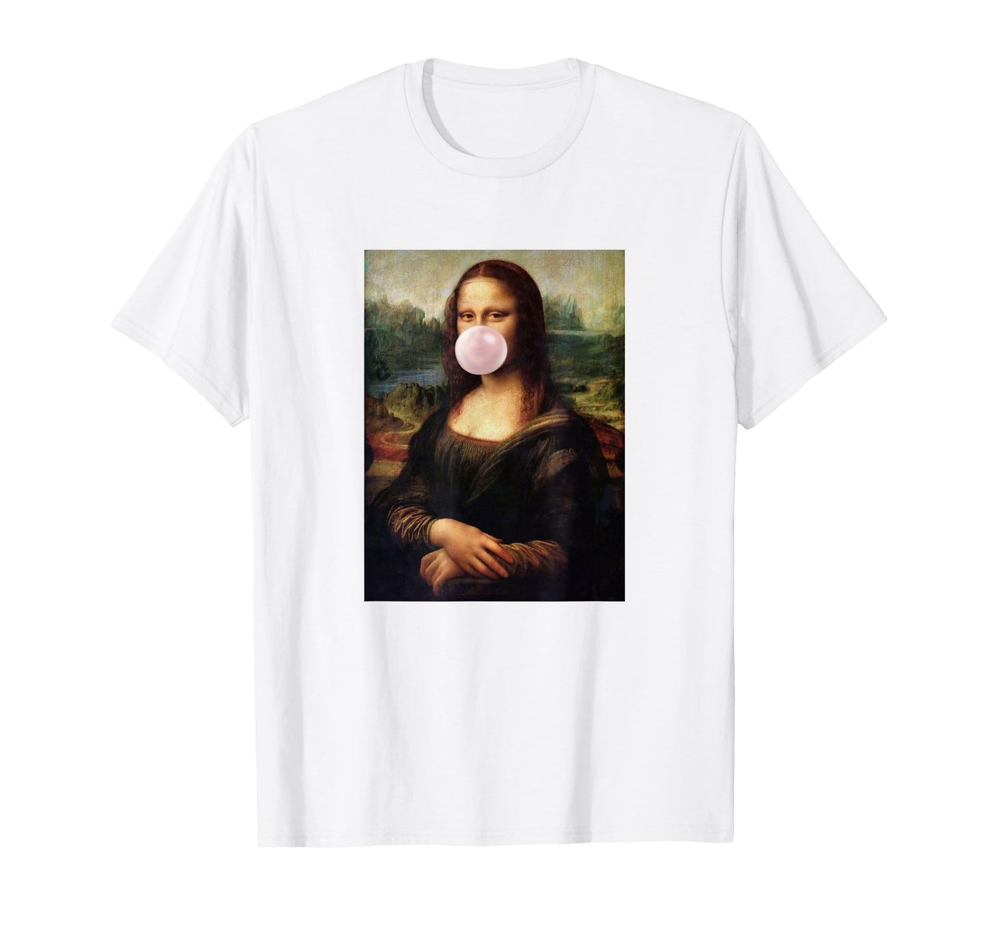 Mona Lisa Mona Lisa Bubblegum Bubble Hoodie - Custom Art Print for Adults - T-Shirt, Sweatshirt, Hoodie