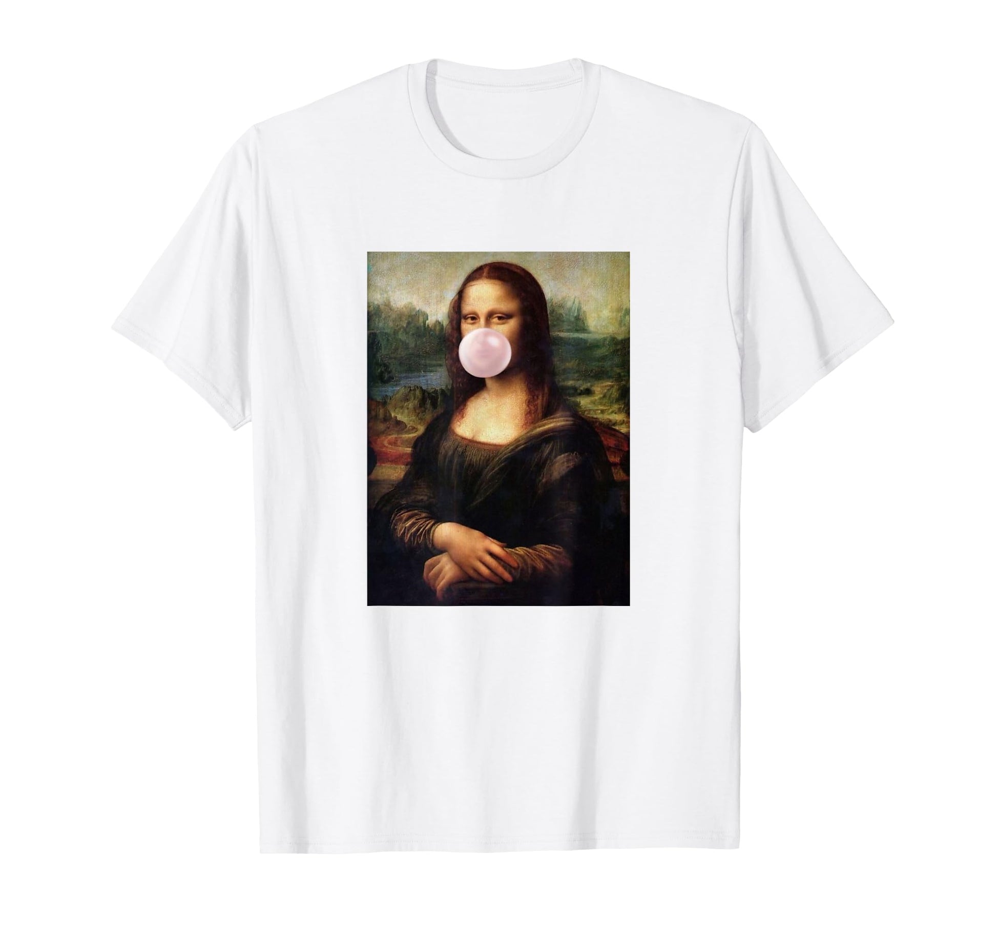 Mona Lisa Mona Lisa Bubblegum Bubble Hoodie - Custom Art Print for Adults - T-Shirt, Sweatshirt, Hoodie
