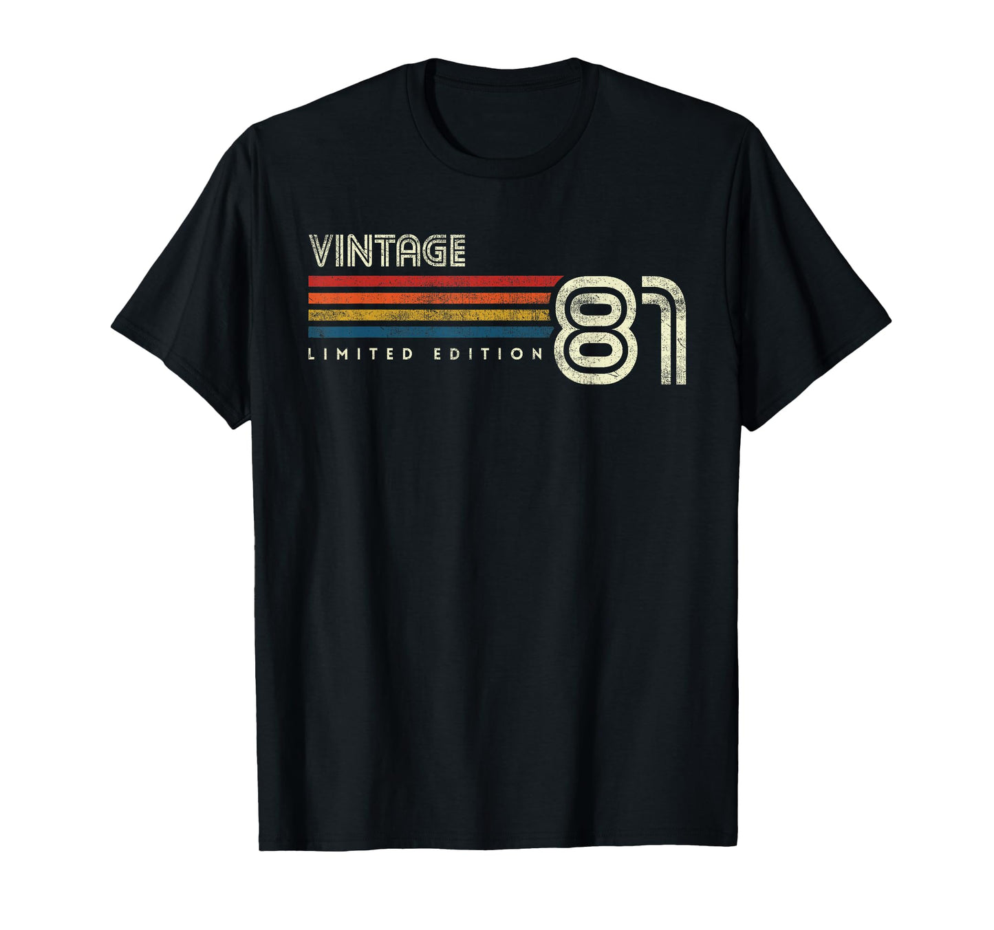 1981 Chest Stripe Birthday T-Shirt - Streetwear Style for Adults - T-Shirt, Sweatshirt, Hoodie