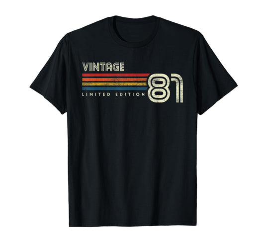 1981 Chest Stripe Birthday T-Shirt - Streetwear Style for Adults - T-Shirt, Sweatshirt, Hoodie