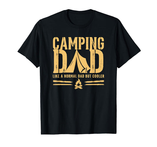 Camping Dad Tent Campfire Outdoor T-Shirt - Minimalist Print Men Women - T-Shirt, Sweatshirt, Hoodie