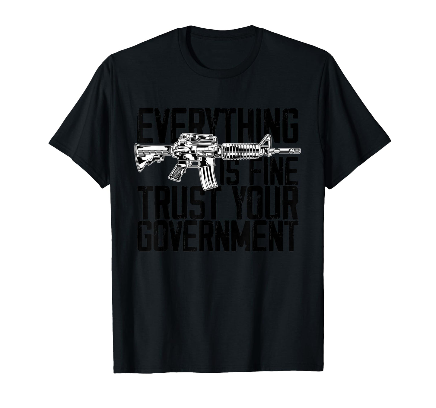 American Flag Everything Is Fine Trust T-Shirt - Custom Art Print Unisex - T-Shirt, Sweatshirt, Hoodie