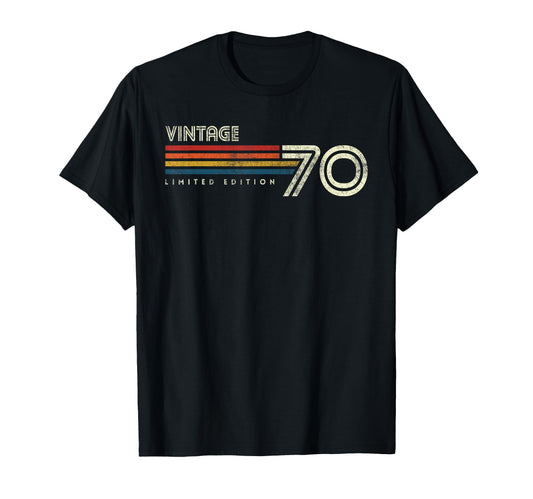 1970 Chest Stripe Birthday T-Shirt - Trendy Graphic Unisex - T-Shirt, Sweatshirt, Hoodie