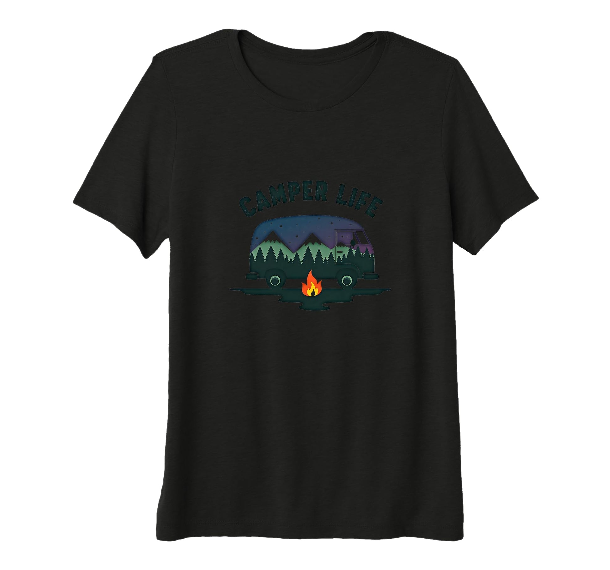 Camper Life Starry Mountain Adventure T-Shirt - Aesthetic Graphic Unisex - T-Shirt, Sweatshirt, Hoodie