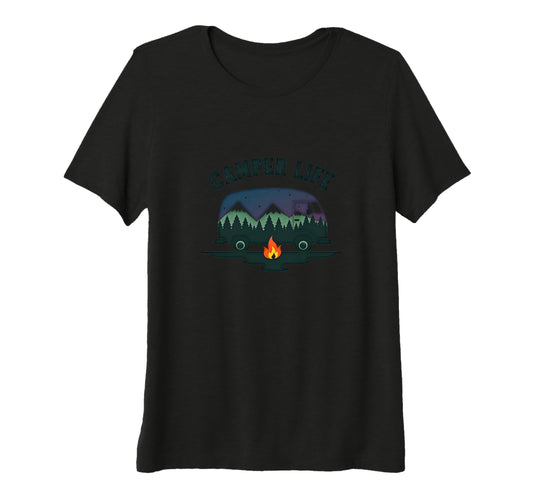Camper Life Starry Mountain Adventure T-Shirt - Aesthetic Graphic Unisex - T-Shirt, Sweatshirt, Hoodie