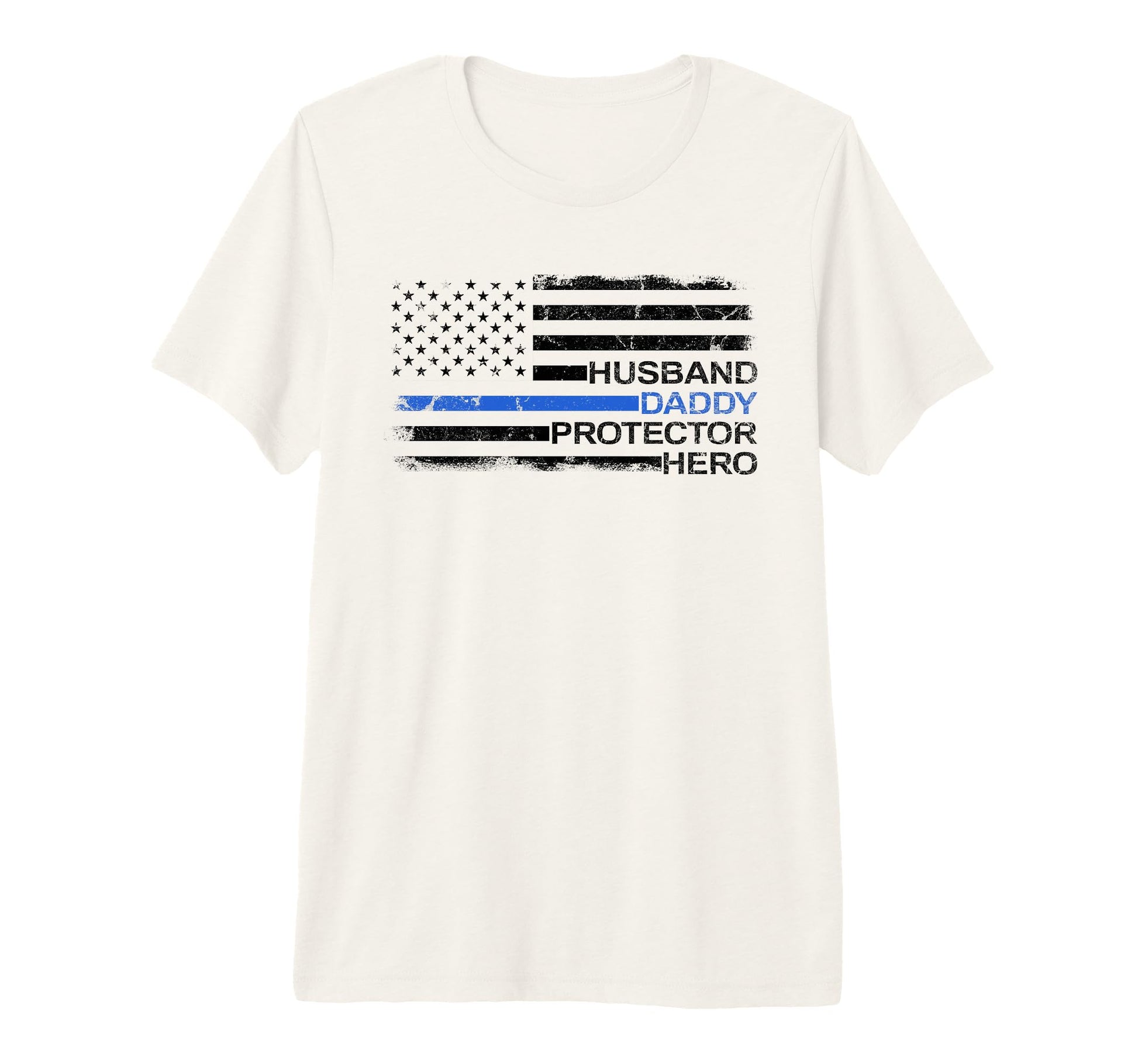 Husband Daddy Protector Hero Police Officer T-Shirt - Graphic Print Unisex - T-Shirt, Sweatshirt, Hoodie