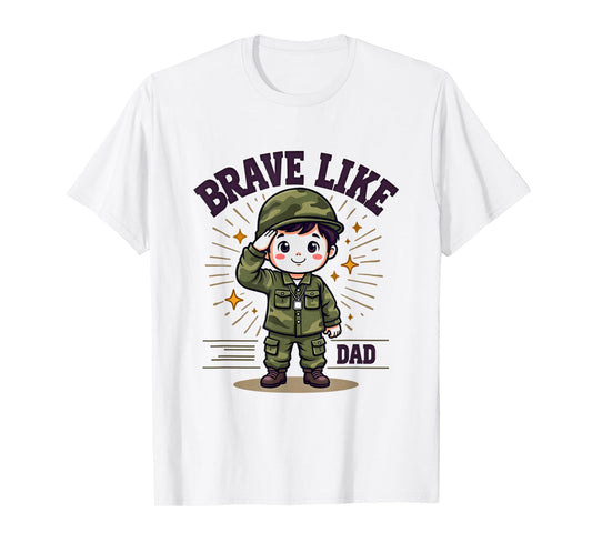 Brave Like Dad Purple Military Child T-Shirt - Streetwear Style Men Women - T-Shirt, Sweatshirt, Hoodie