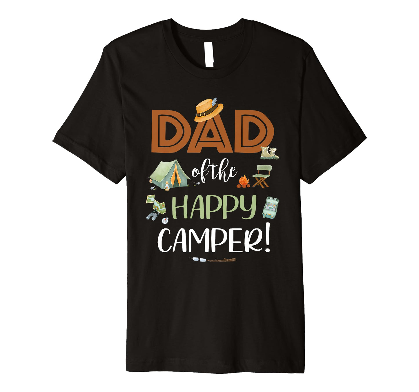 Mens Dad Happy Camper First Birthday T-Shirt - Novelty Apparel for Adults - T-Shirt, Sweatshirt, Hoodie