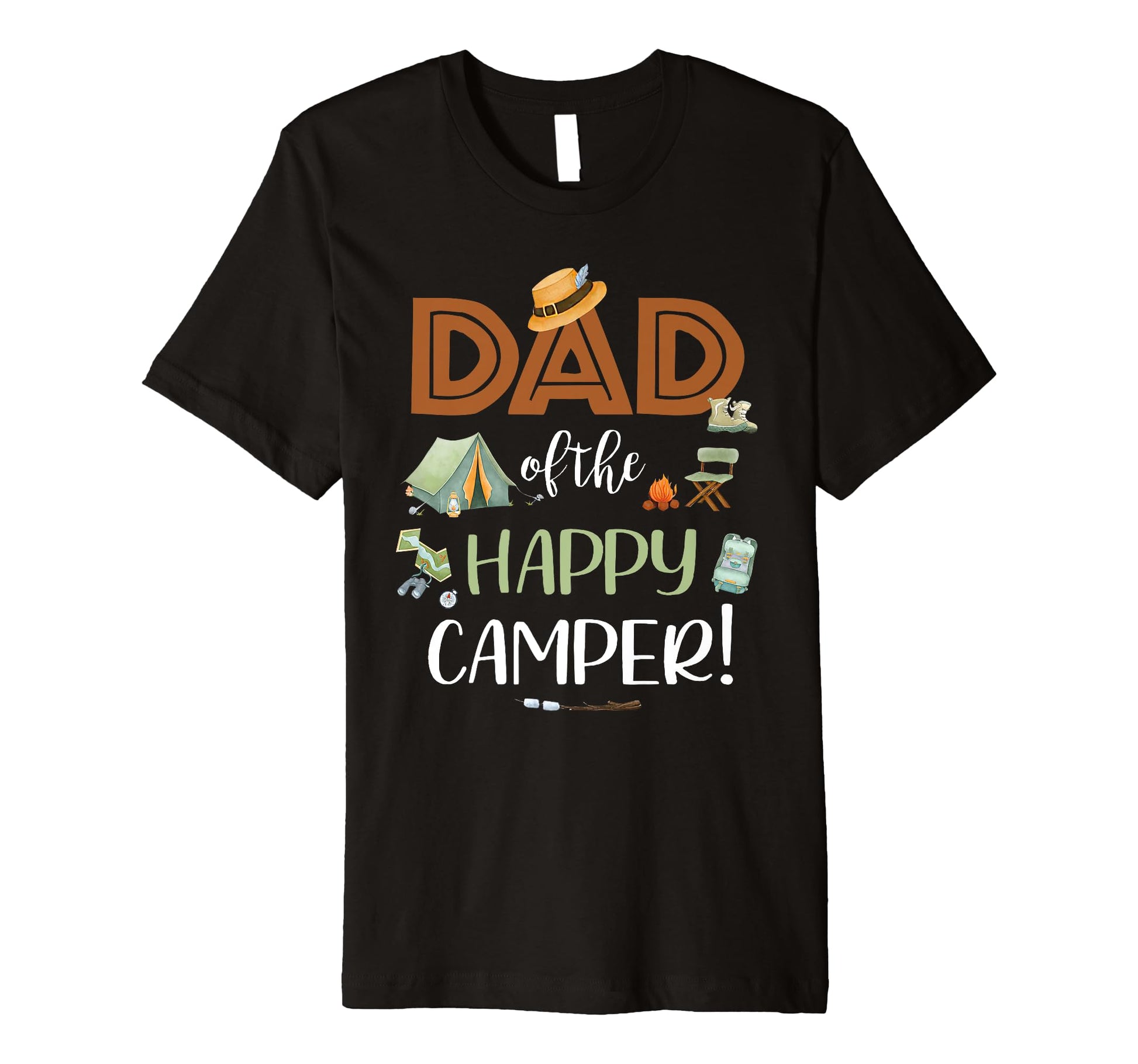 Mens Dad Happy Camper First Birthday T-Shirt - Novelty Apparel for Adults - T-Shirt, Sweatshirt, Hoodie