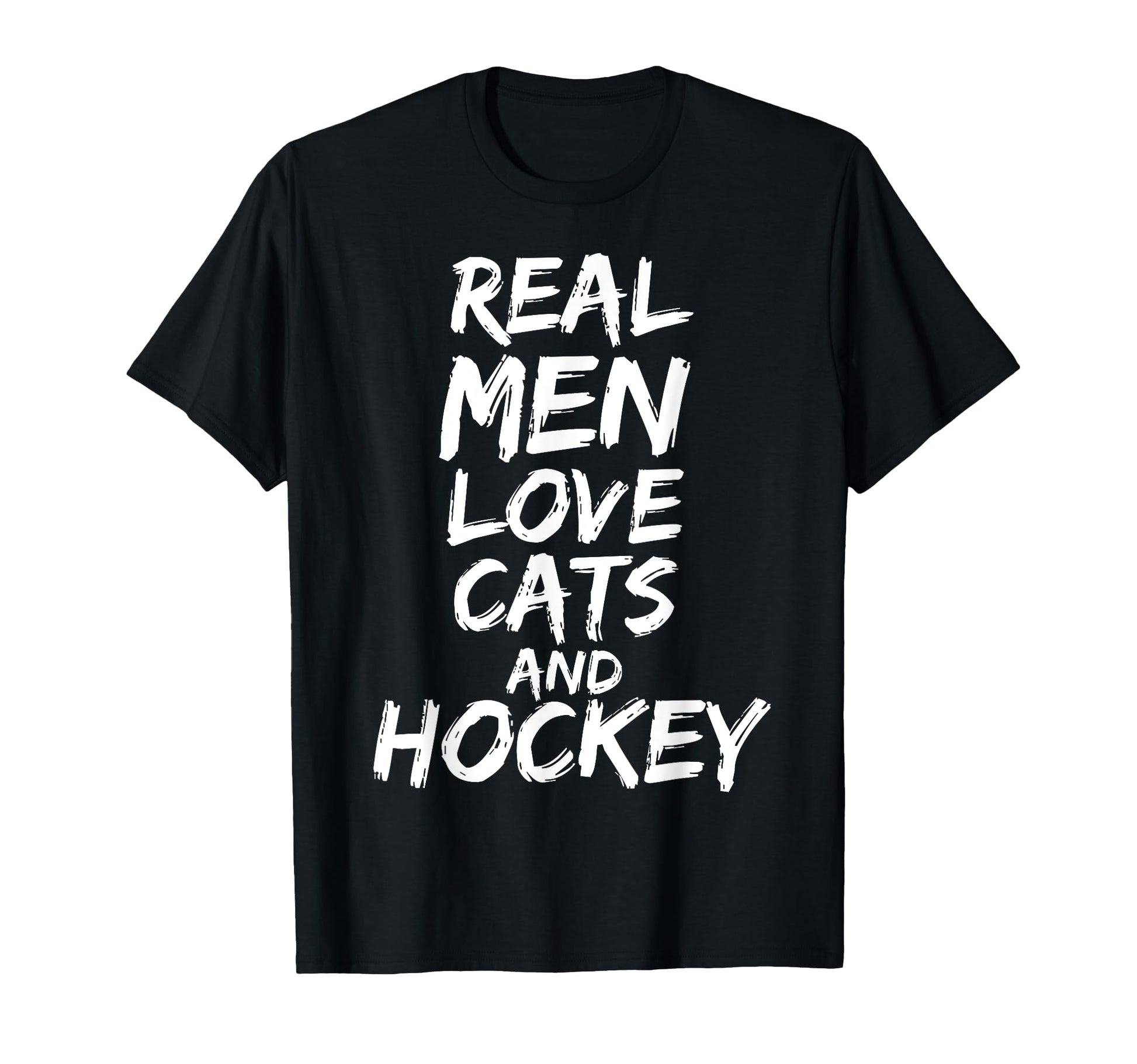 Real Love Cats And Hockey Funny Kitten T-Shirt - Trendy Graphic Men Women - T-Shirt, Sweatshirt, Hoodie