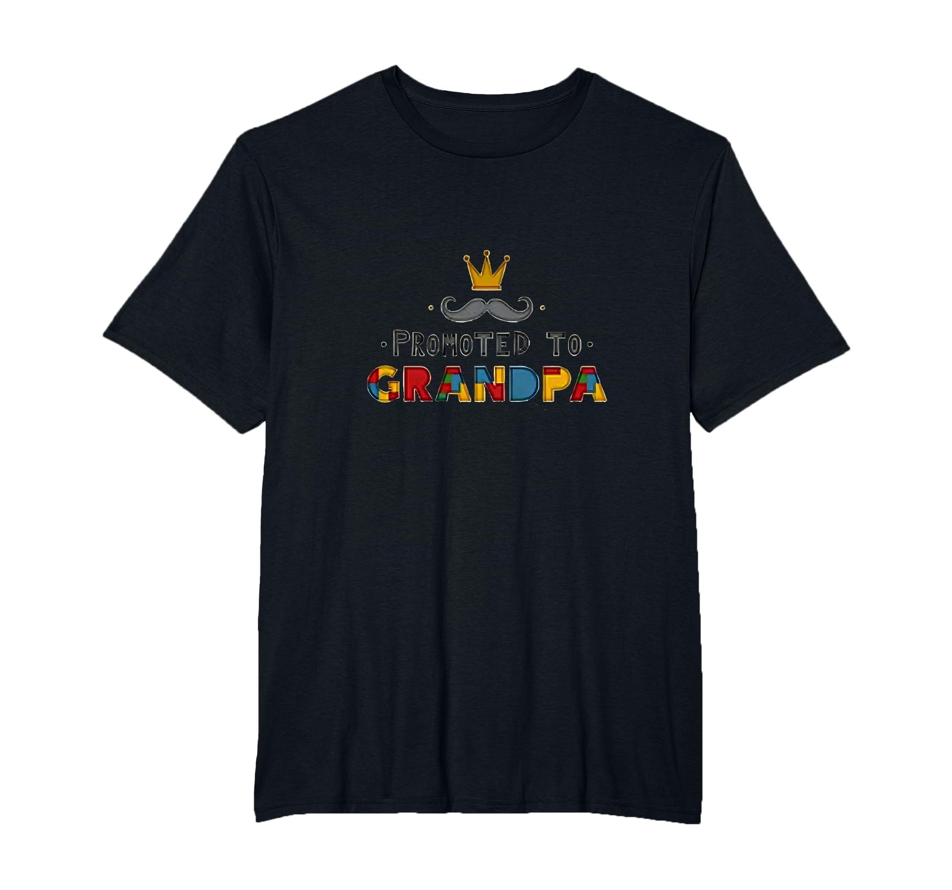 Promoted To Grandpa Royal Mustache T-Shirt - Minimalist Print Men Women - T-Shirt, Sweatshirt, Hoodie