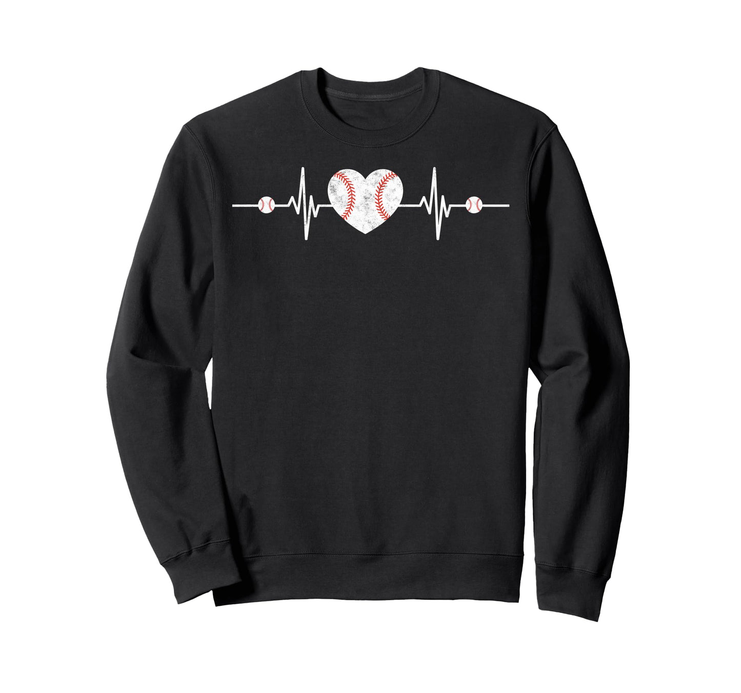 Baseball Player Heart Heartbeat Sweatshirt - Custom Art Print Men Women - T-Shirt, Sweatshirt, Hoodie