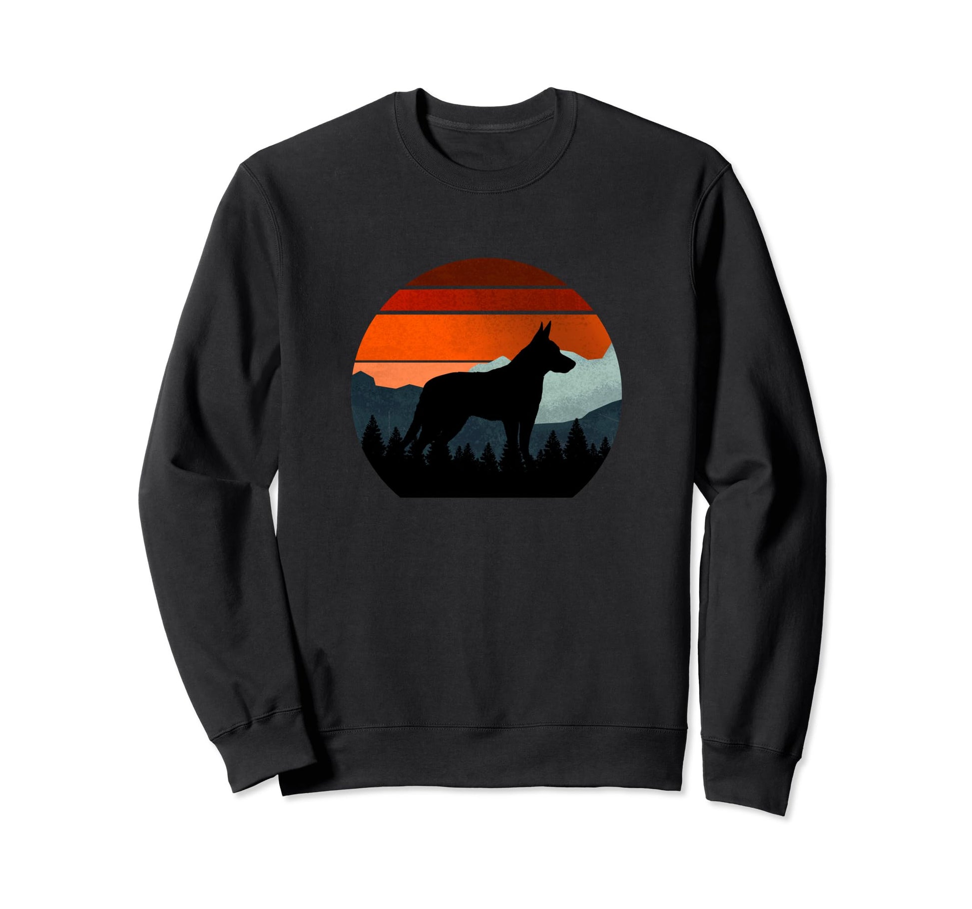 Koolie Dog Sunset Mountains Sweatshirt - Aesthetic Graphic Men Women - T-Shirt, Sweatshirt, Hoodie